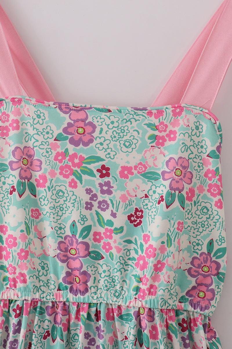 Bow applique print mom&me dress Product Image