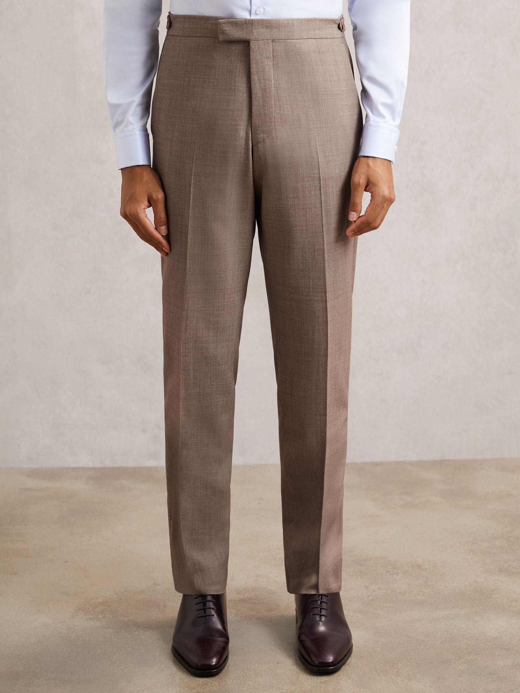 Slim-Fit Textured Suit Trousers With Wool in Brown Product Image