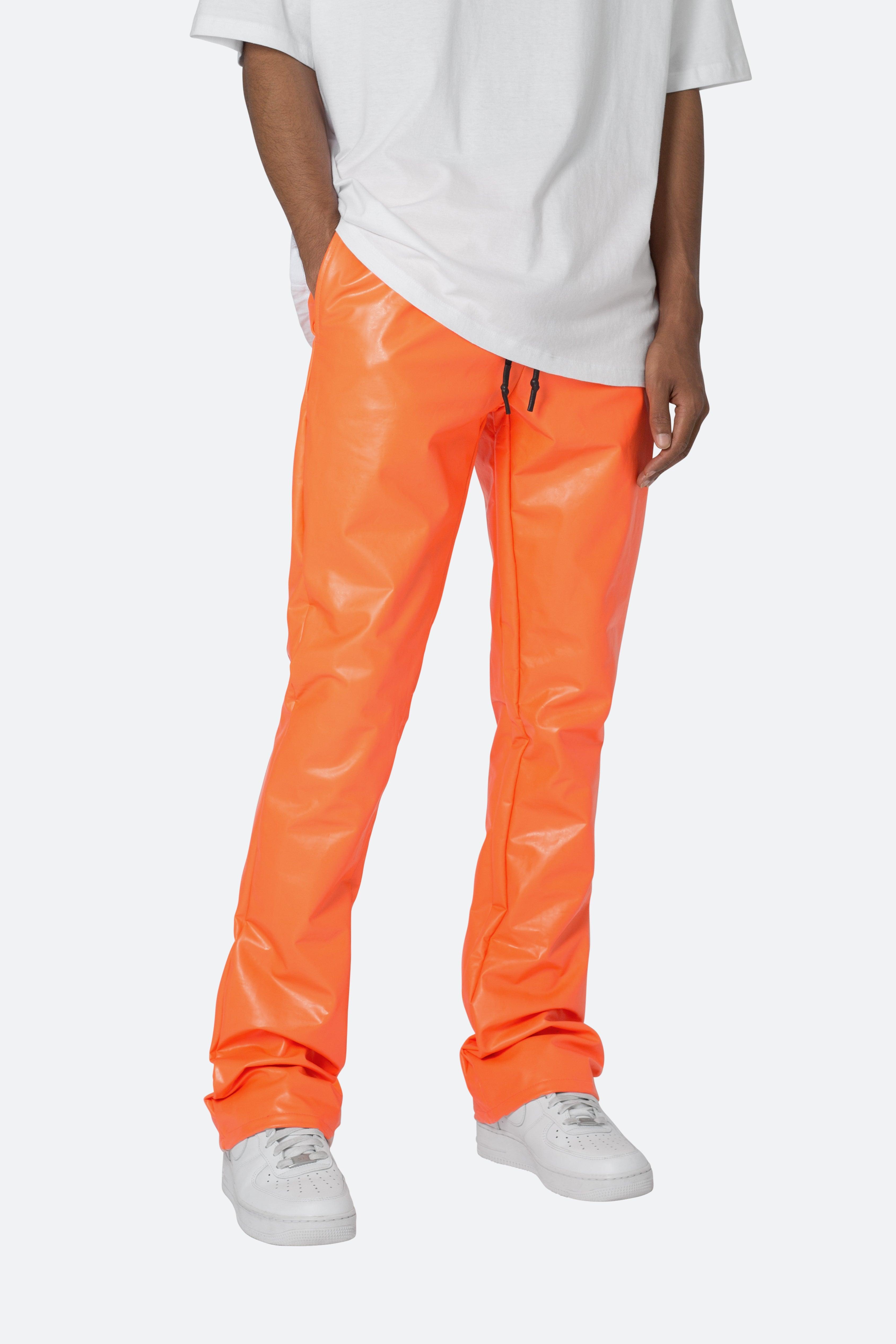 Coated Skinny Flare Sweatpants - Orange Product Image