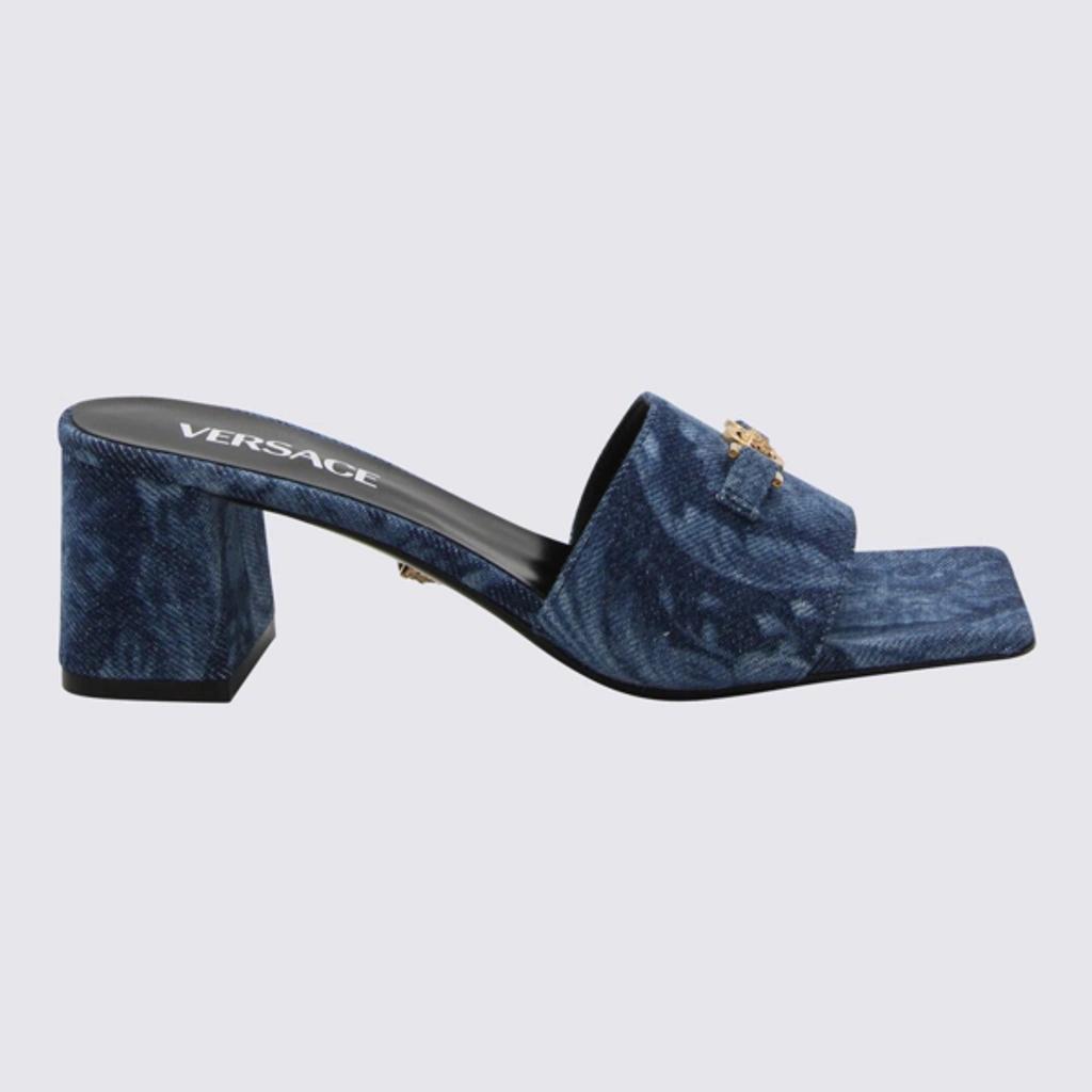 55mm Denim Mules In Blue Product Image