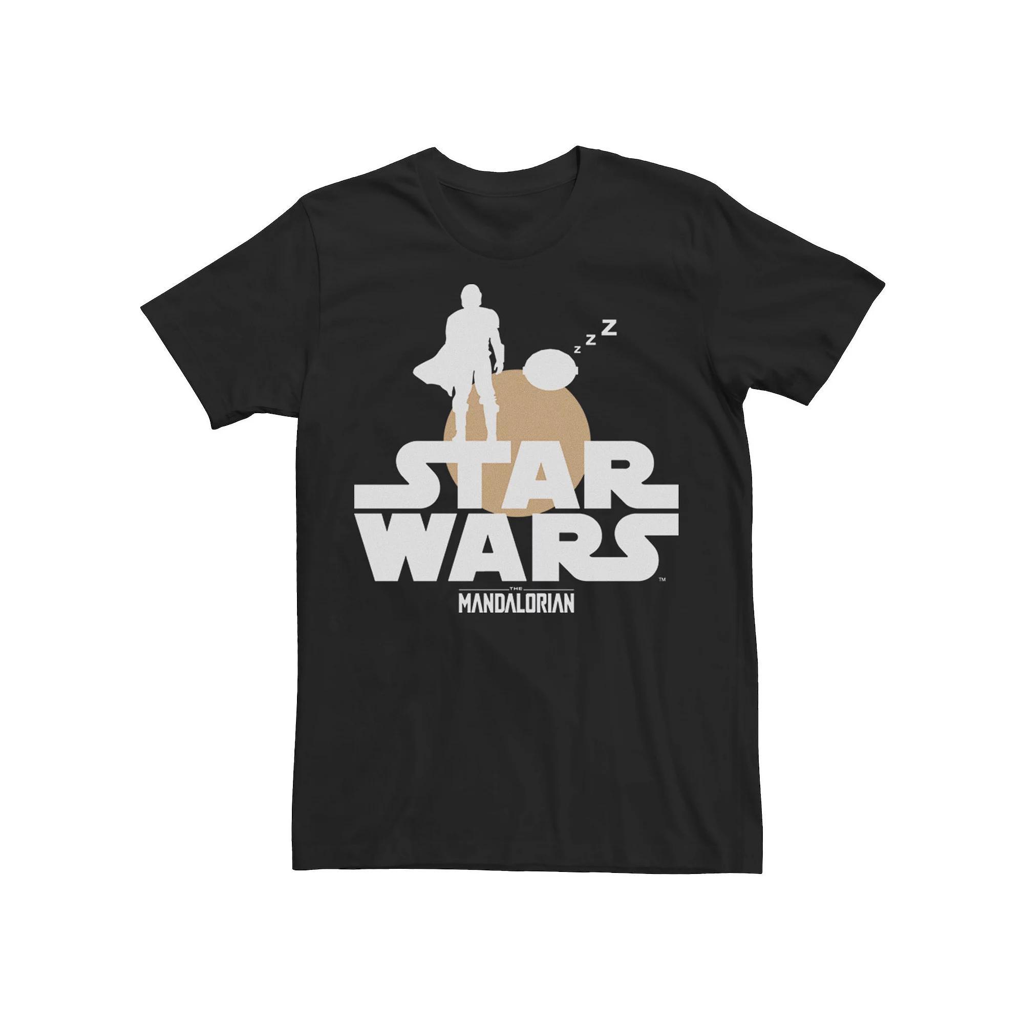 Men's Star Wars The Mandalorian The Child Sunset Silhouette Logo Tee, Size: 3XL, Black Product Image