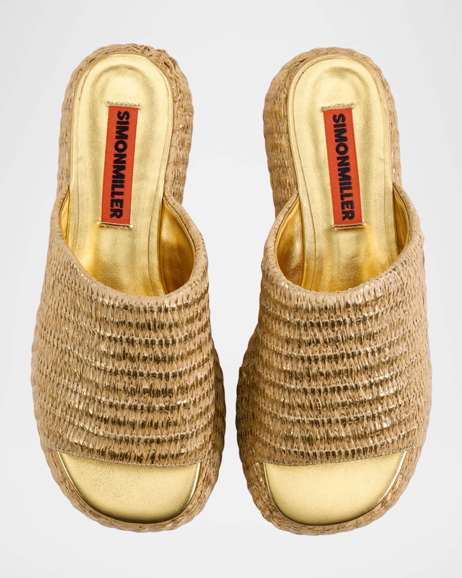 Metallic Raffia Cloudy Platform Sandals Product Image