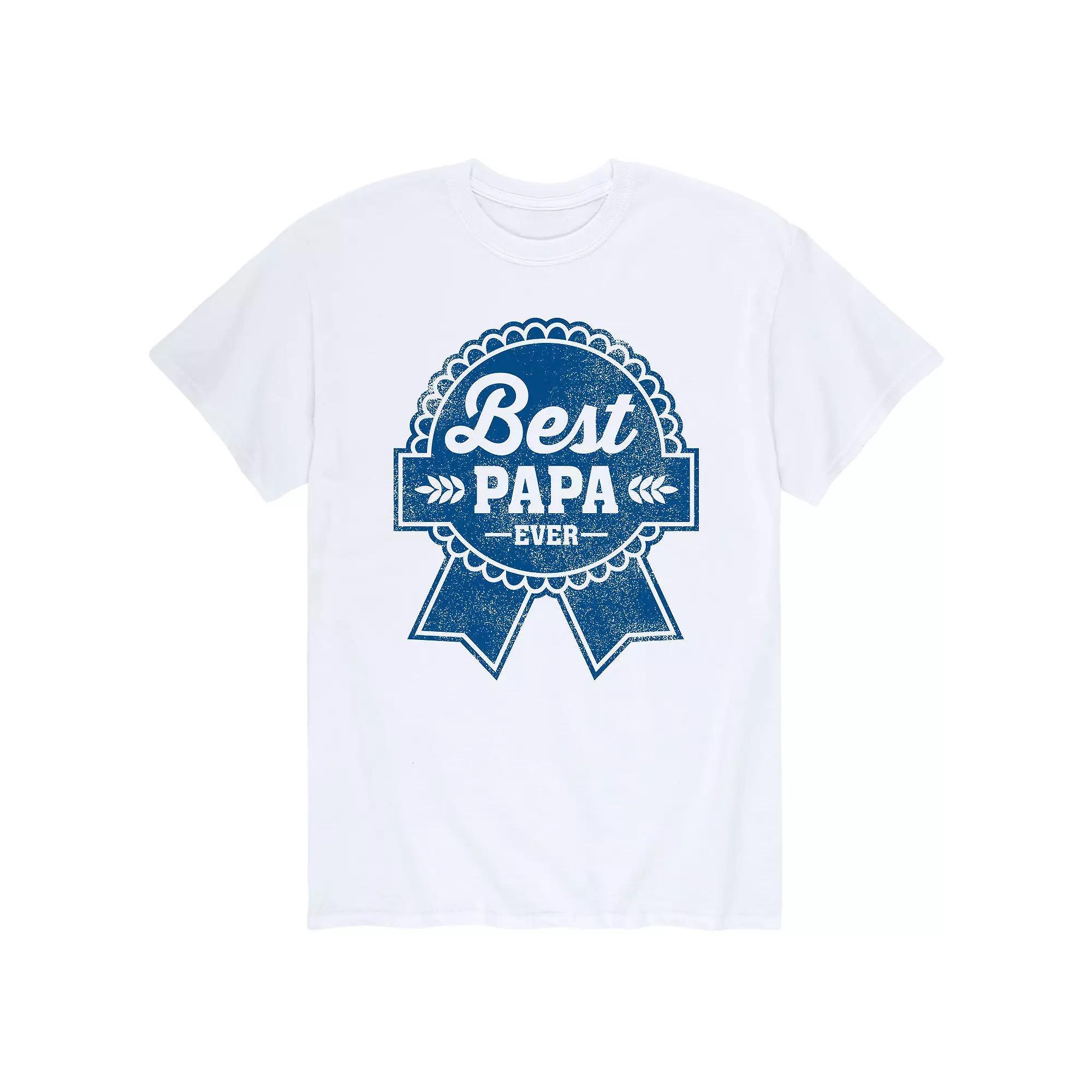 Men's Beet Label Best Papa Tee, Size: Large, White Product Image