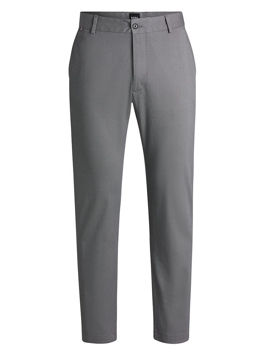 Mens Regular-Fit Trousers in Printed Stretch Cotton Product Image
