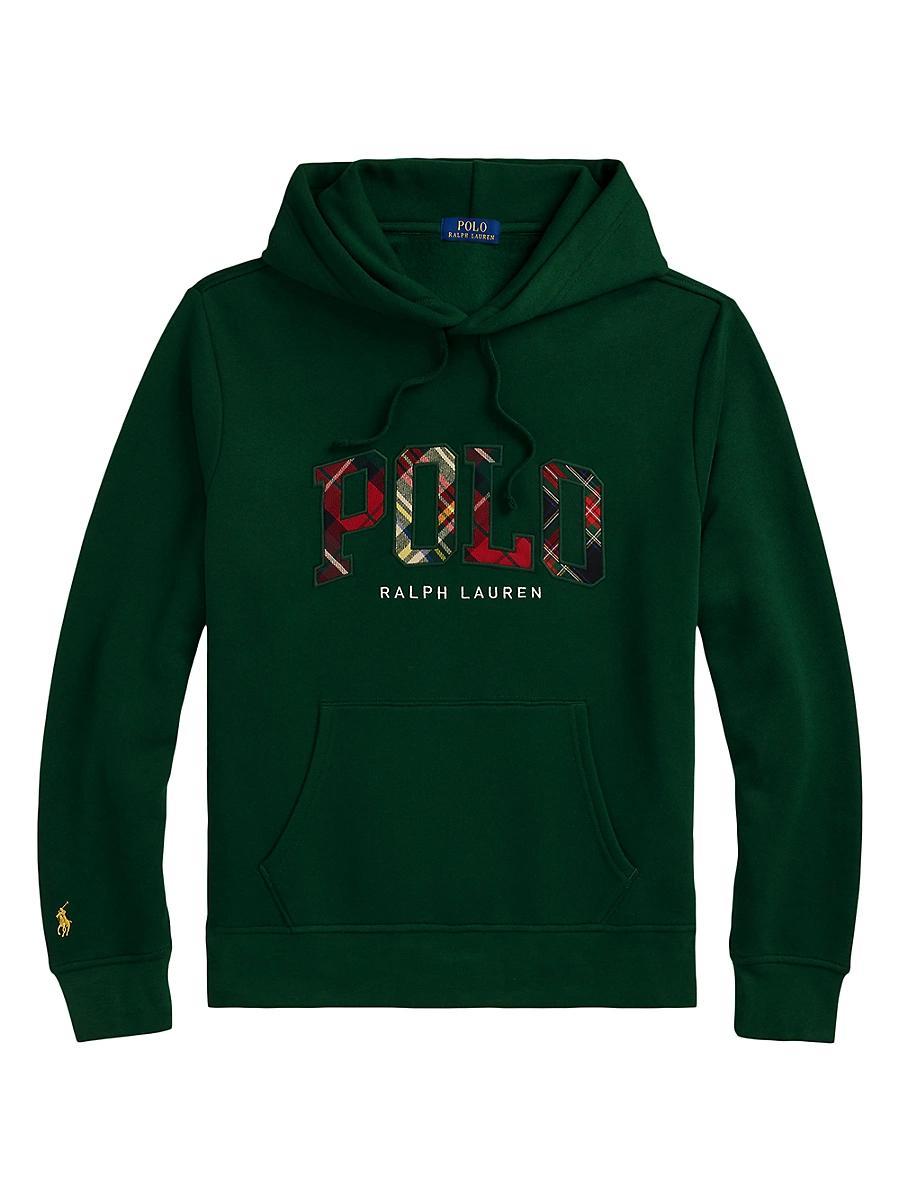 Mens Fleece Plaid-Logo Hoodie Product Image