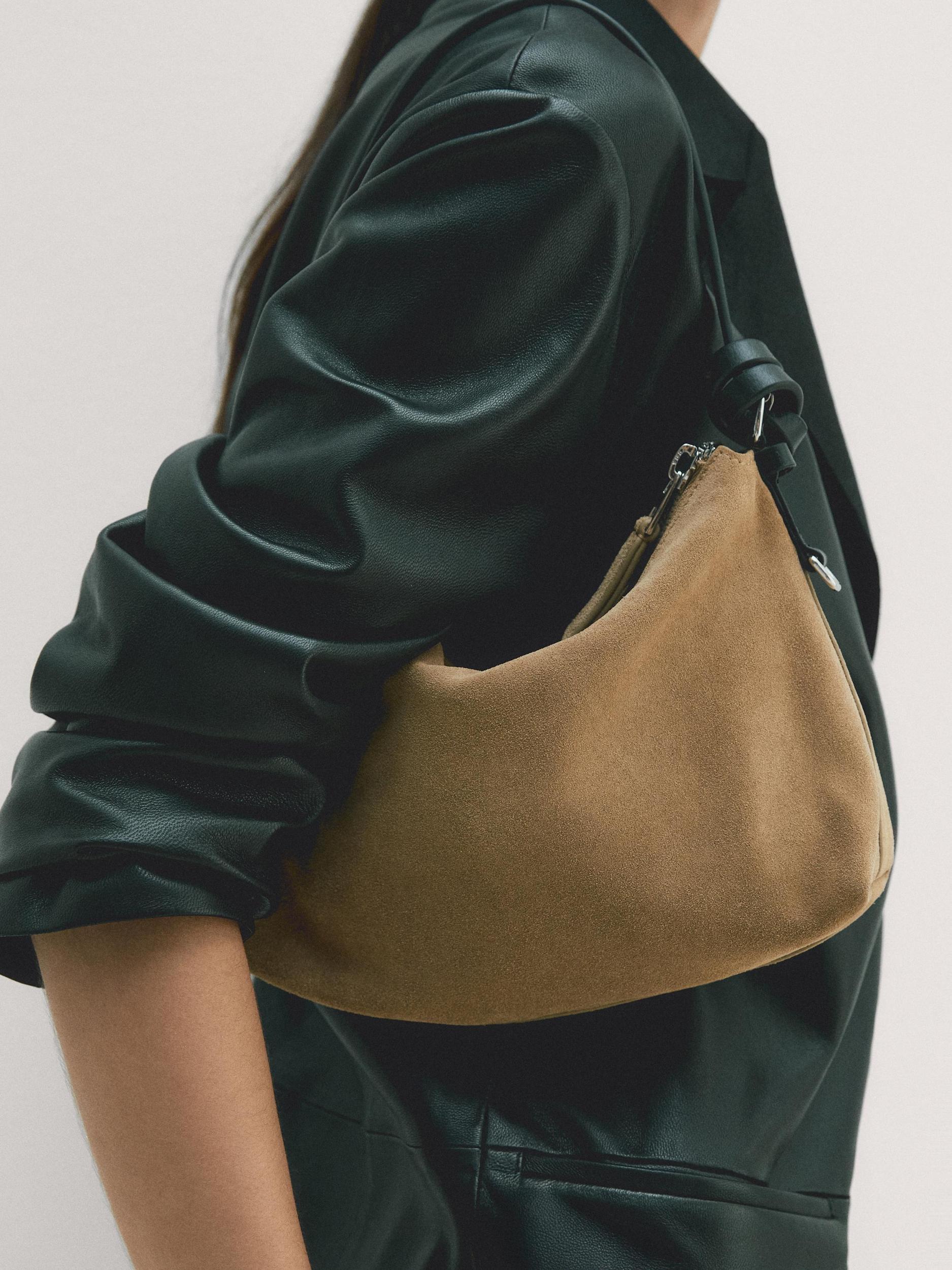 Small split suede leather bag Product Image