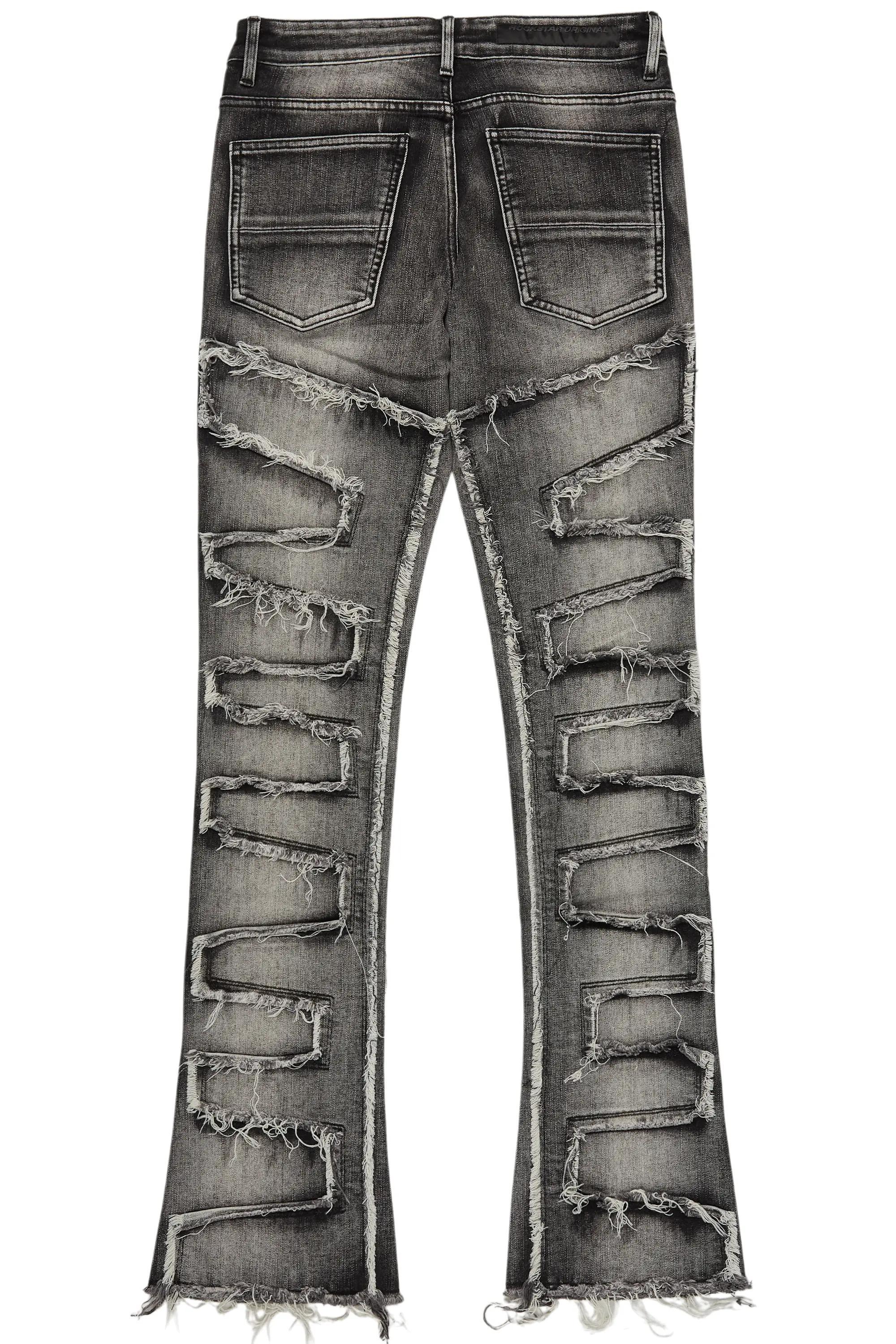 Shake Light Grey Stacked Flare Jean Male Product Image