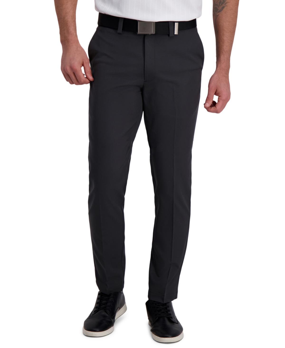 Men's Haggar® Cool Right® Performance Flex Slim-Fit Flat-Front Pants, Size: 34 X 32, Black Product Image