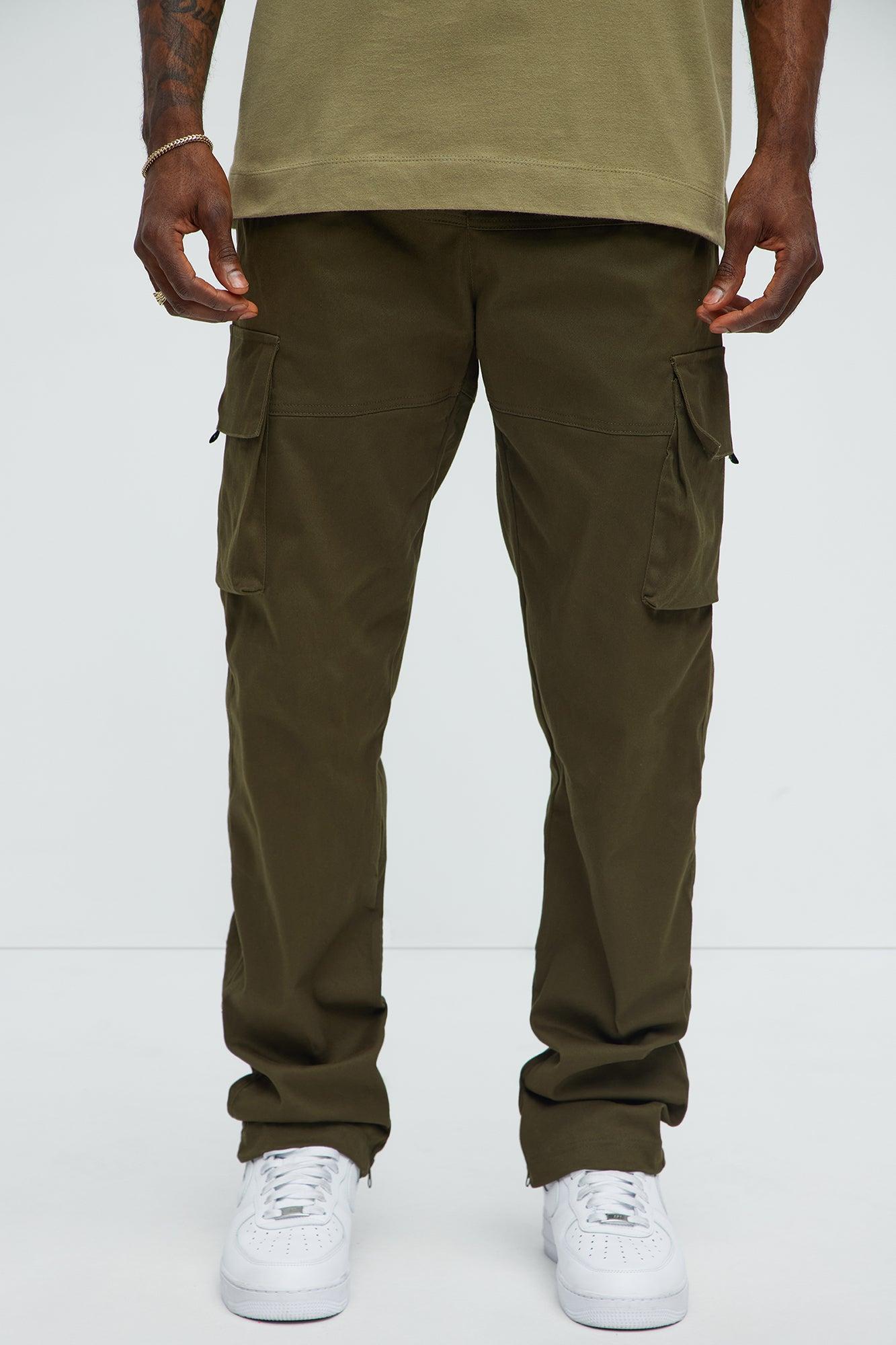Straight Cargo Ankle Zipper Pants - Olive Product Image