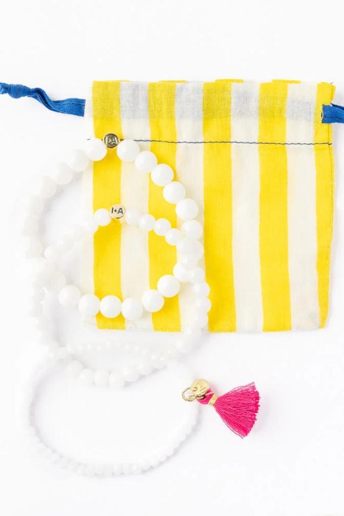 Addison Set Of 3 Stretch Bracelets Glass And Crystal With Bag Product Image