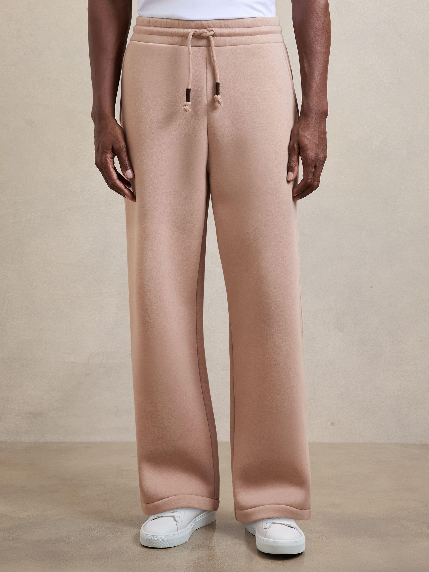 Cotton-Blend Fleece-Back Joggers in Pink Product Image