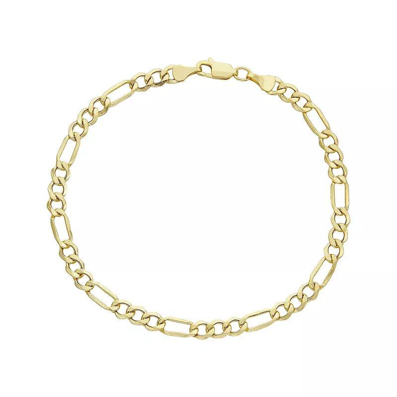 Jordan Blue Mens 14k Gold Figaro Chain Bracelet Product Image