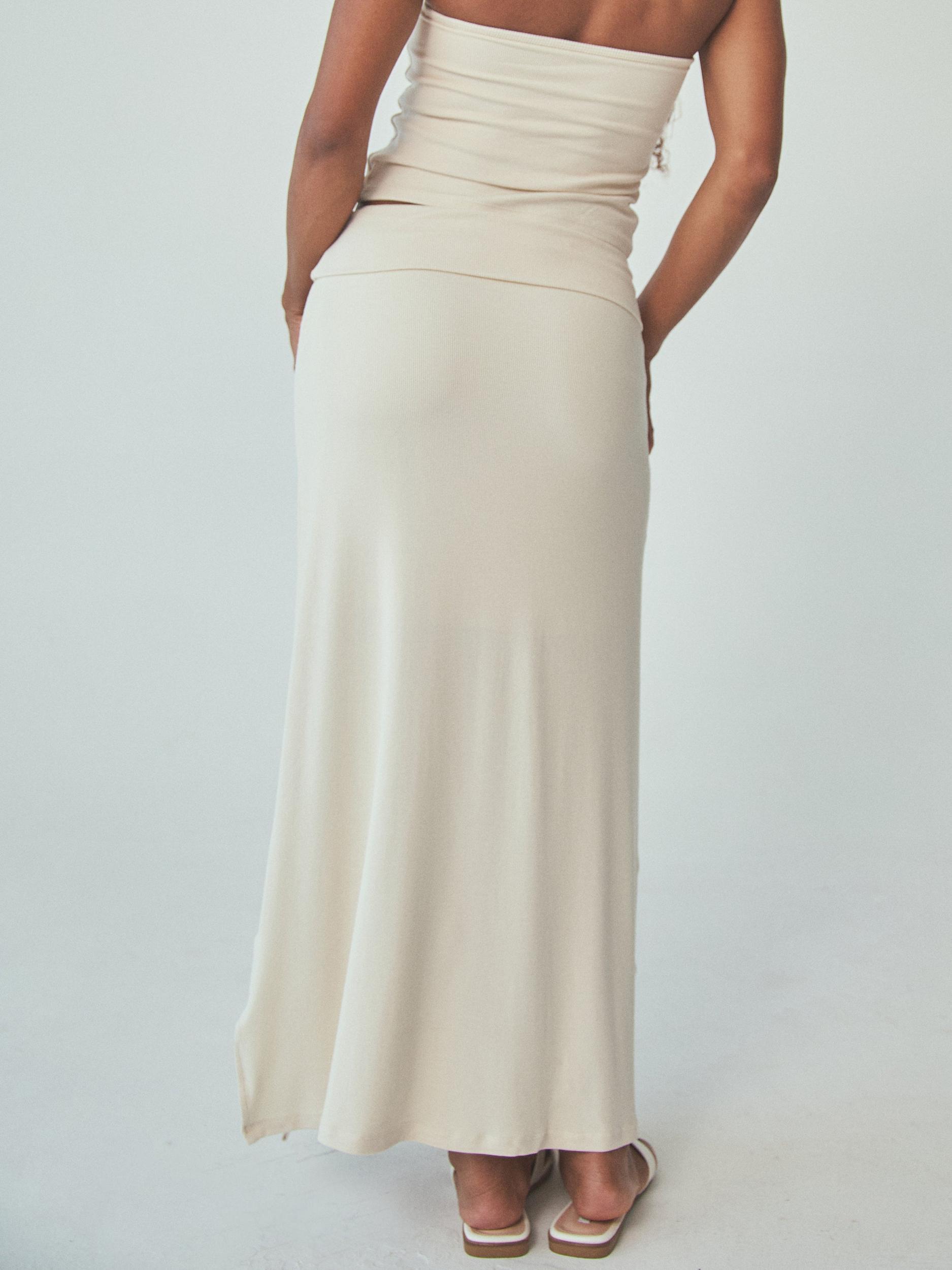 Ribbed Fold Over Maxi Skirt Product Image