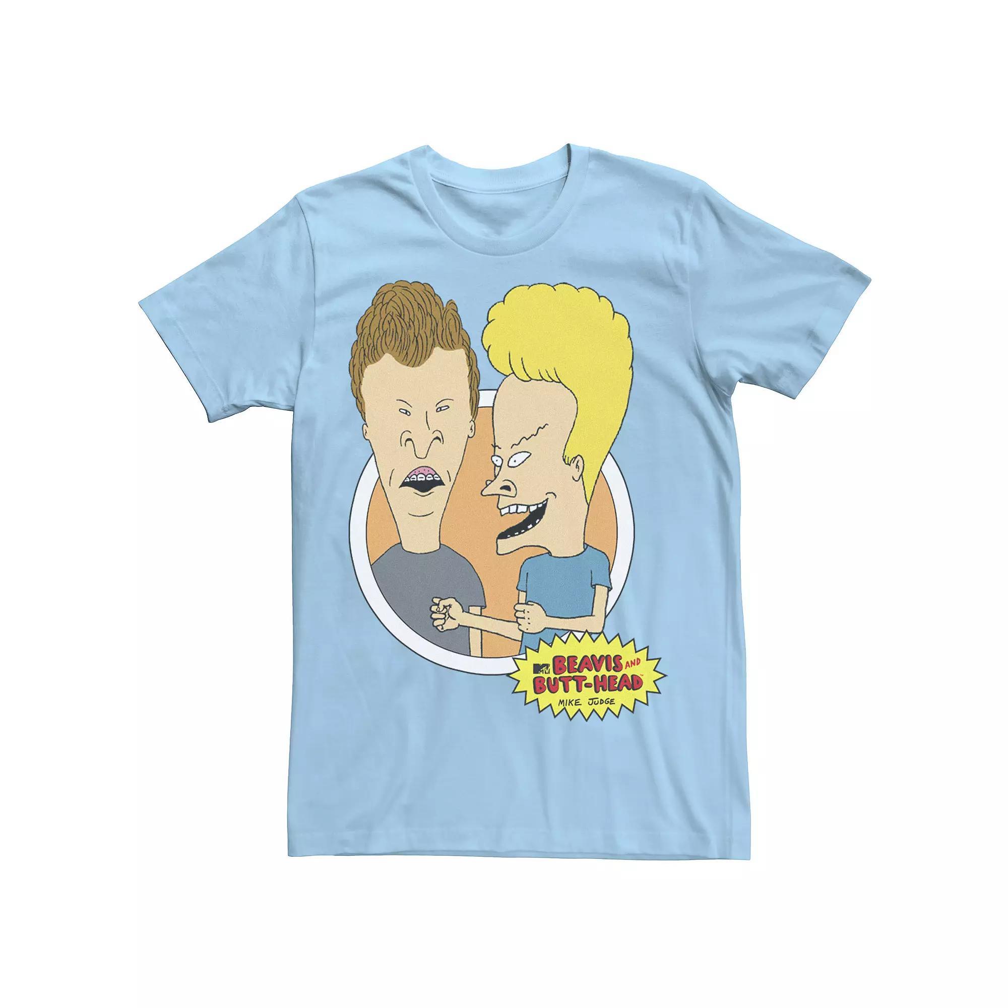 Men's Beavis and Butt-Head Original Logo Tee, Size: Large, Light Blue Product Image