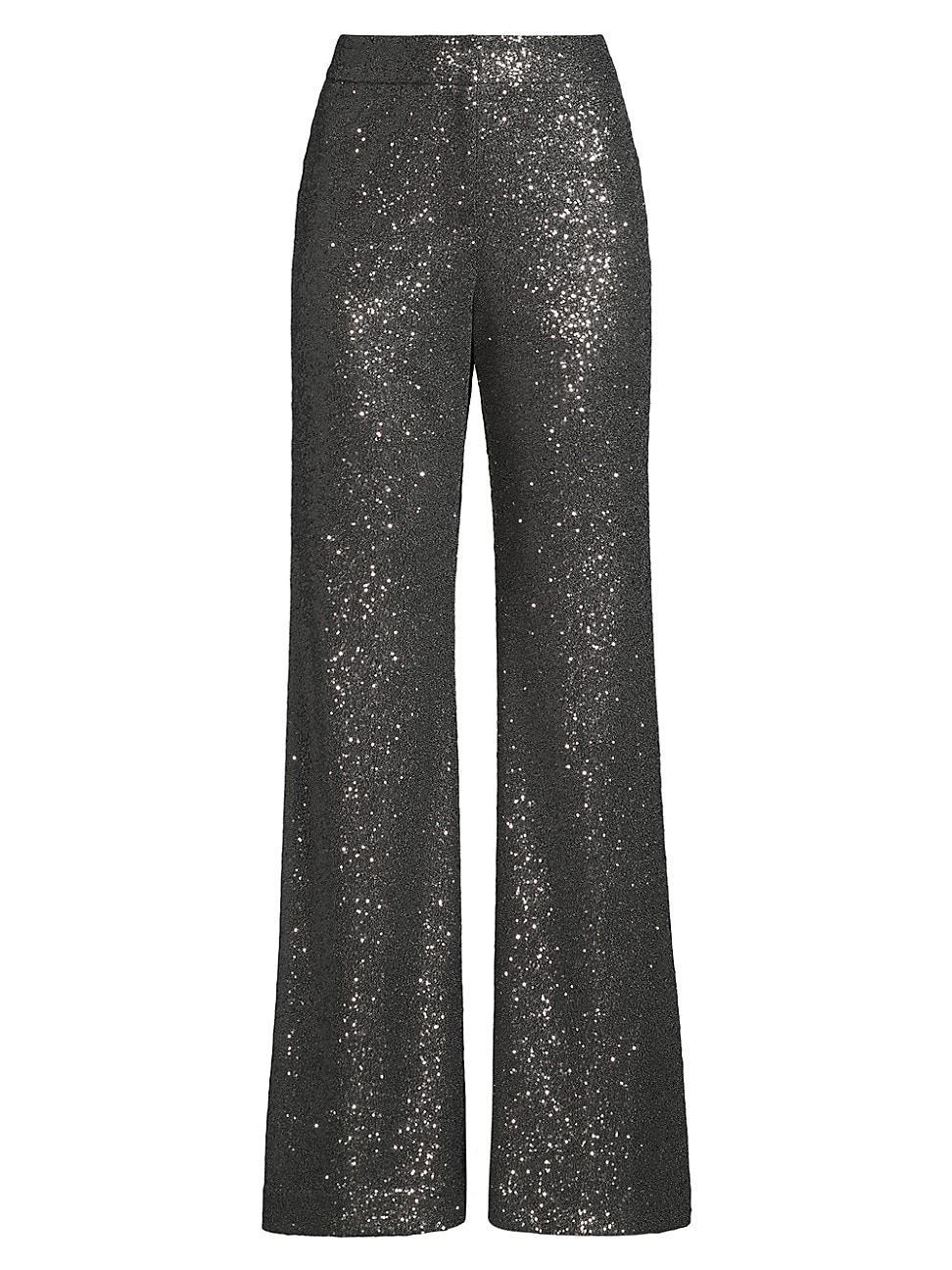 Womens Sandra Flared Sequin Pants Product Image