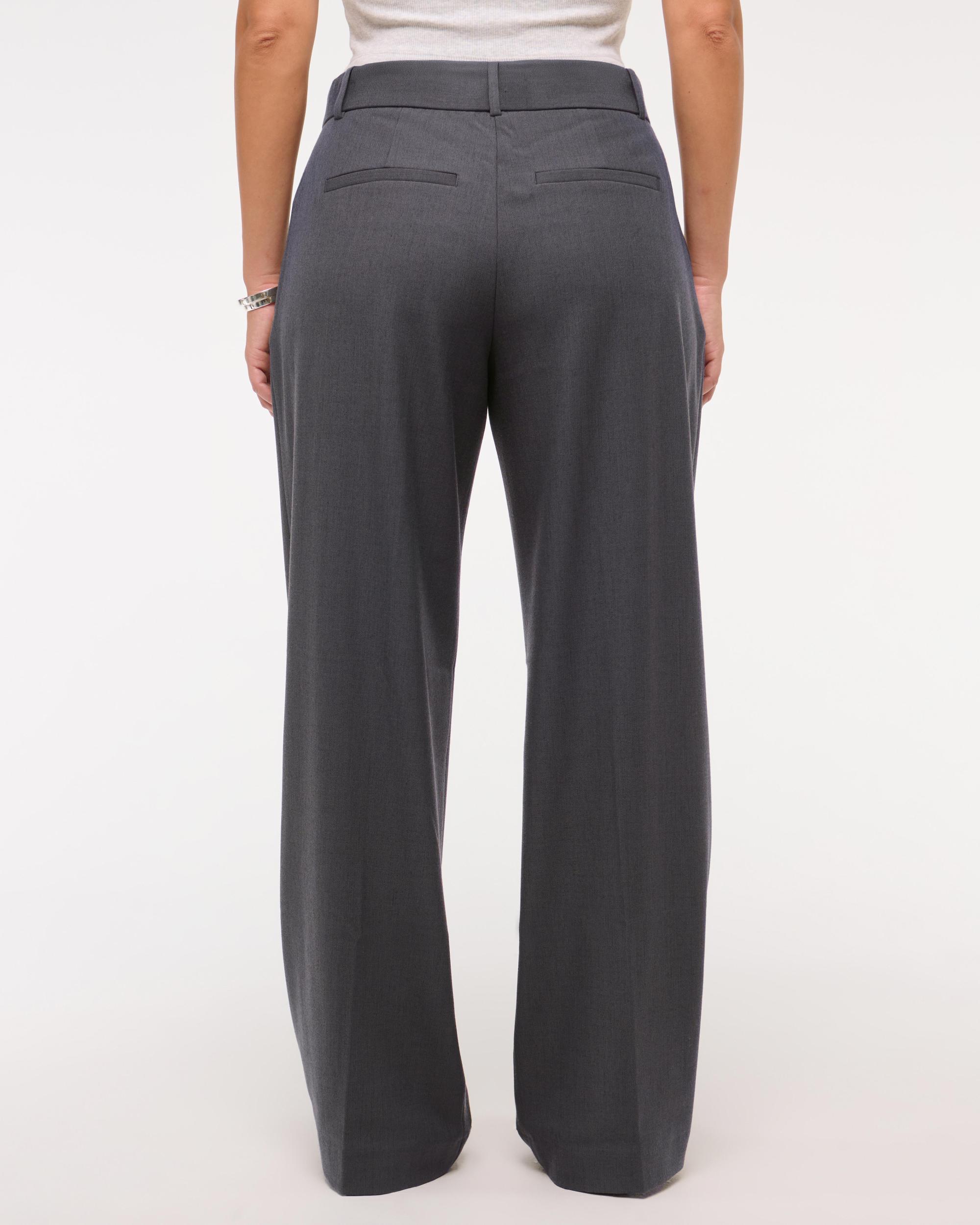 Curve Love A&F Sloane Low Rise Tailored Wide Leg Pant Product Image