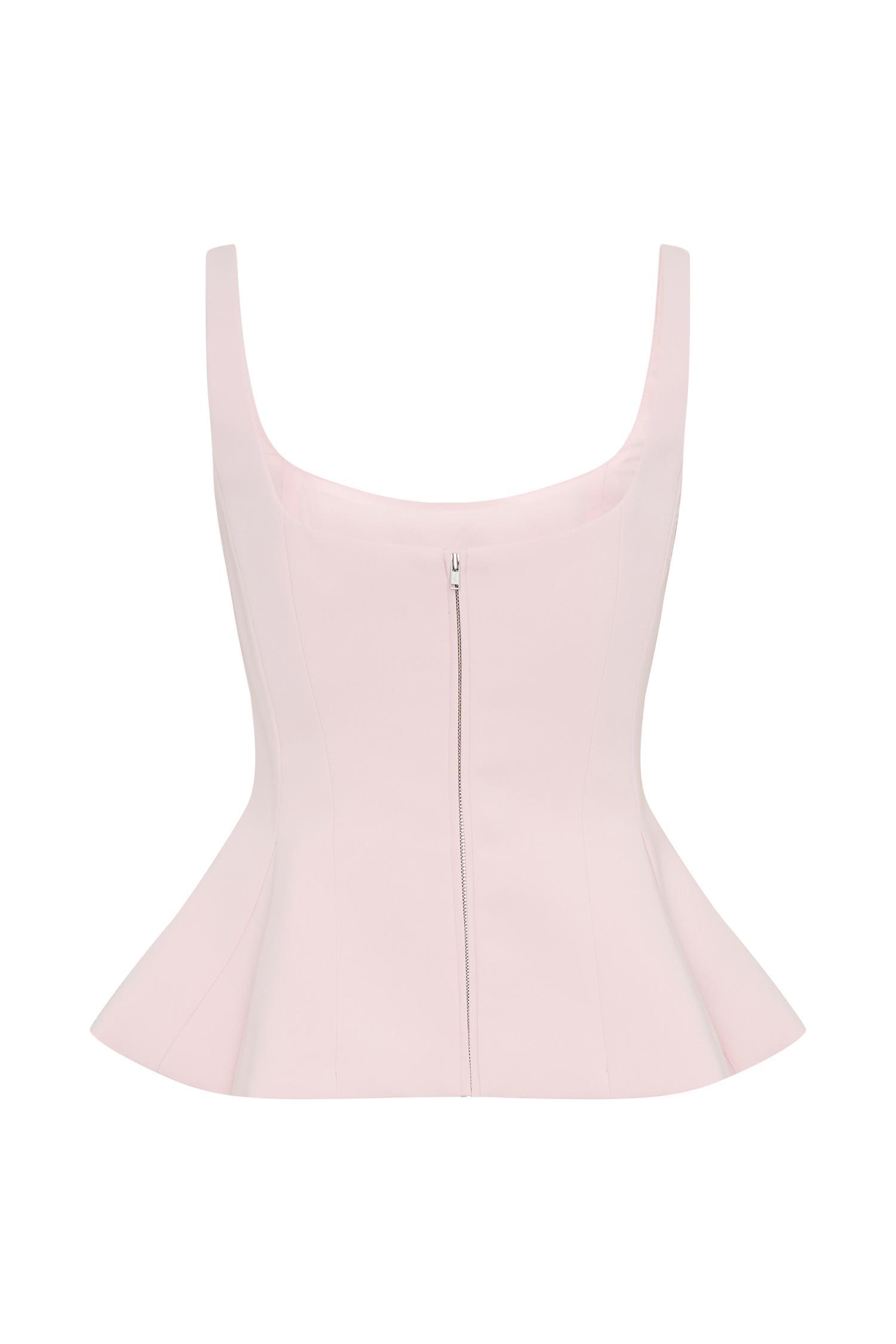 Korrie Suiting Peplum Top - Powder Pink Product Image