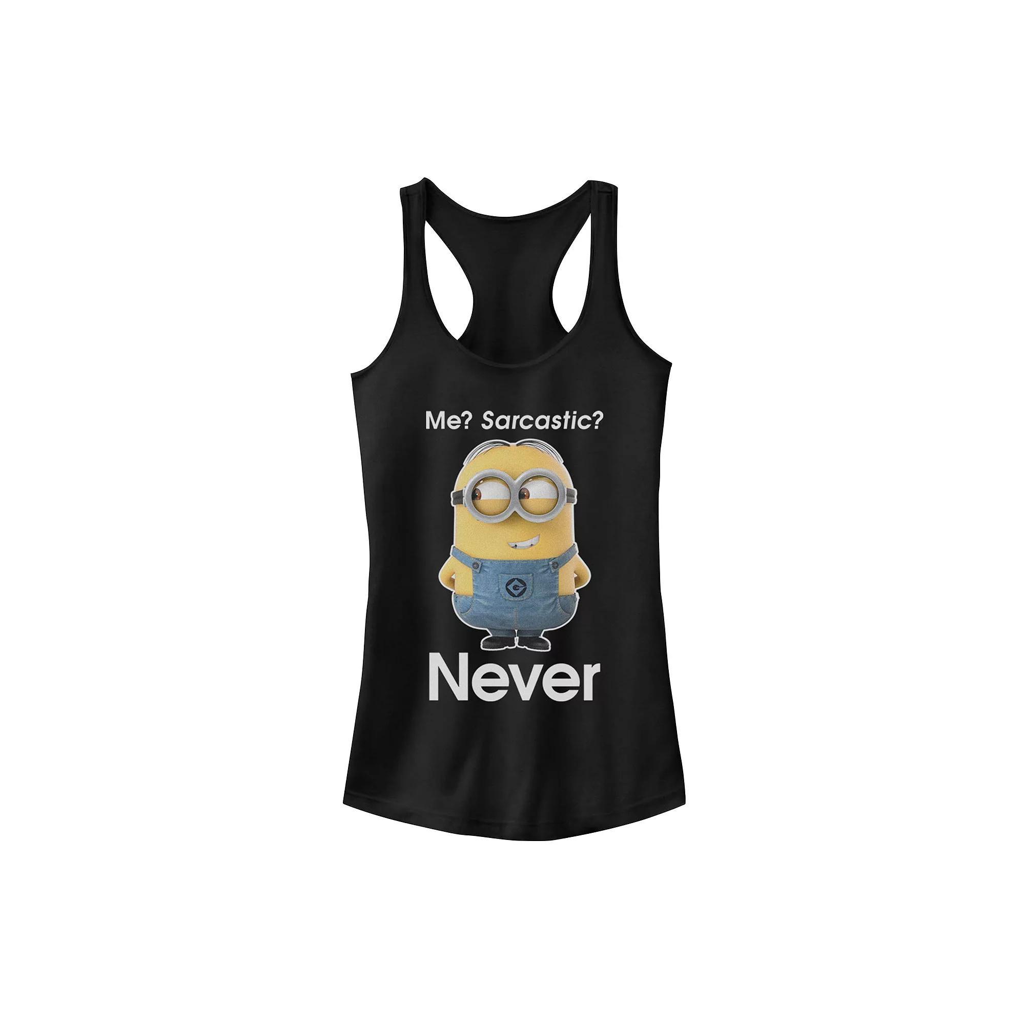 Juniors' Minions Never Sarcastic Tank Top, Girl's,  Product Image