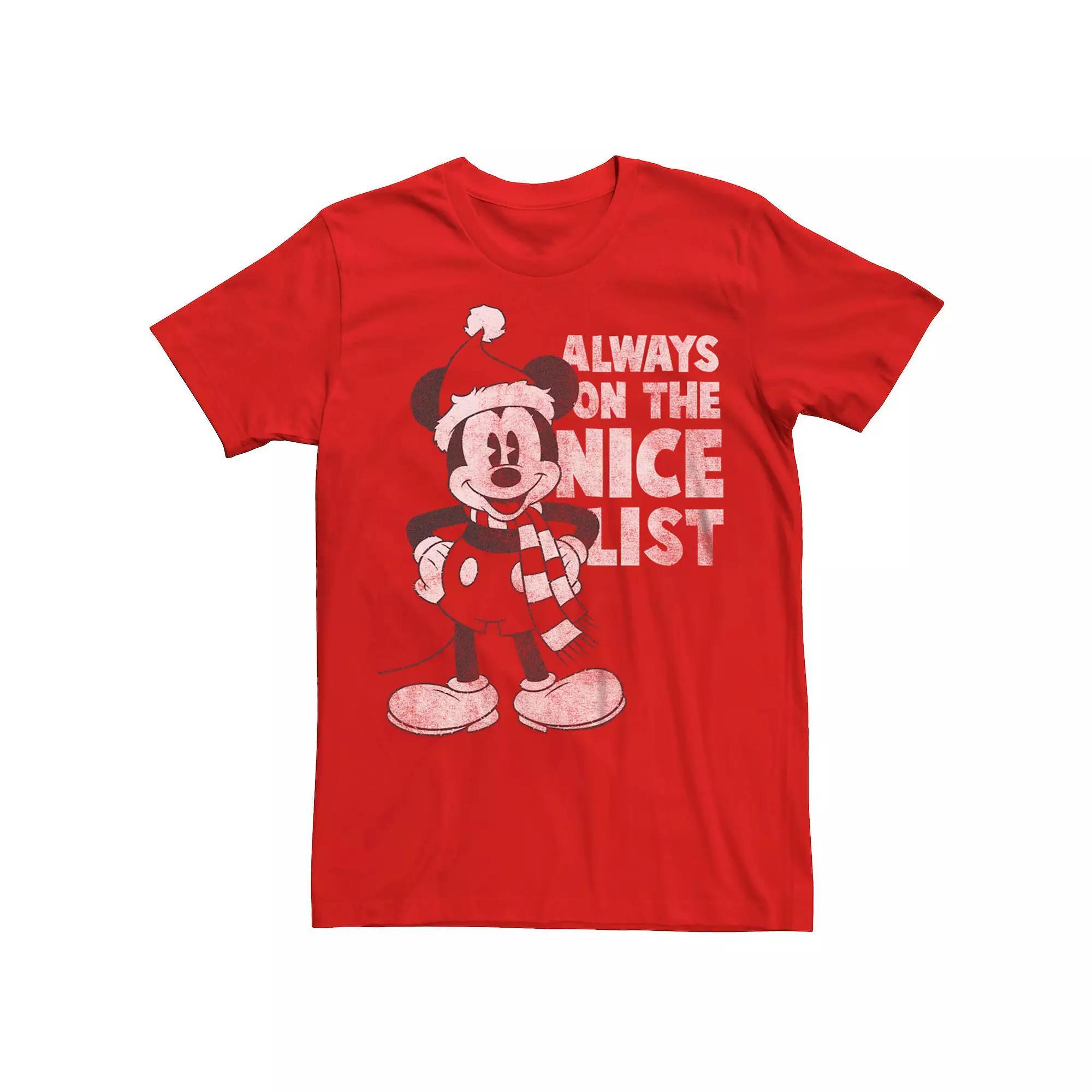 Disney's Mickey Mouse Men's Always On The Nice List Tee,  Product Image