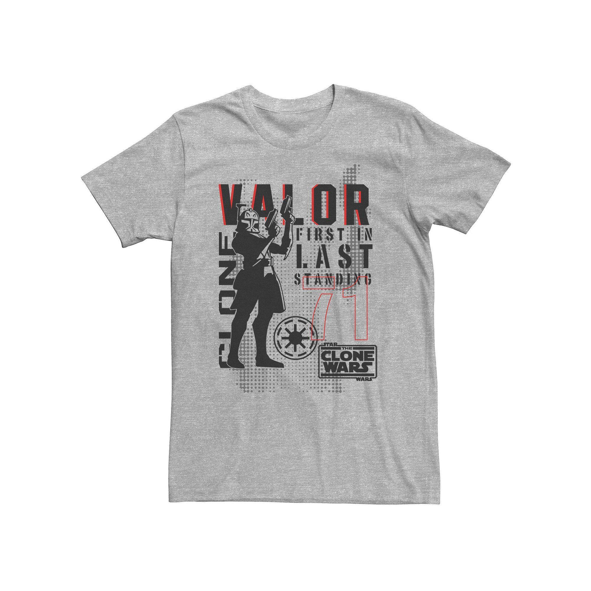 Big & Tall Star Wars: Clone Wars Valor First In Last Standing Tee, Men's, Size: 4XL Tall, Athletic Grey Product Image
