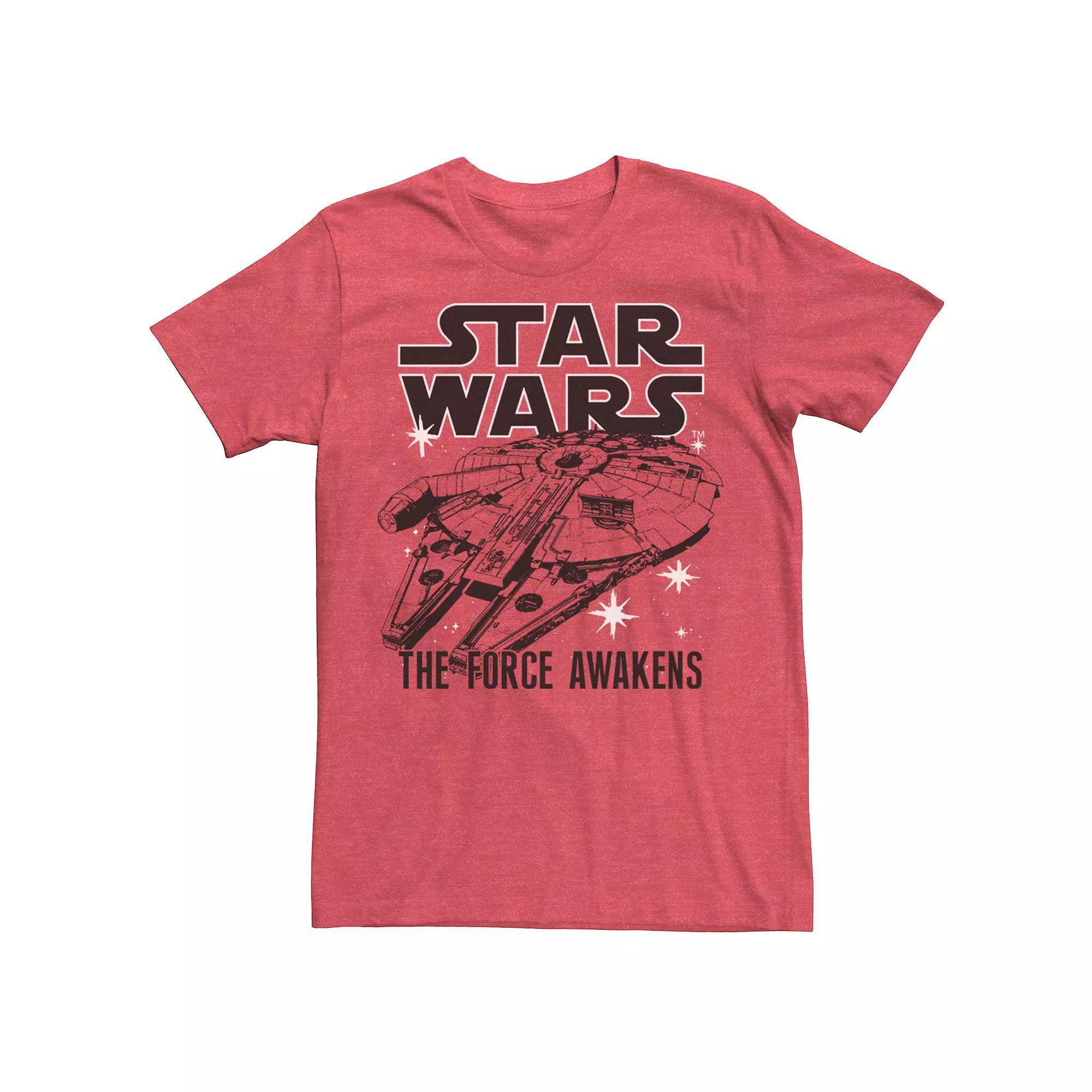 Men's Star Wars Force Awakens Space Falcon Tee, Size: XL, Red Grey Product Image