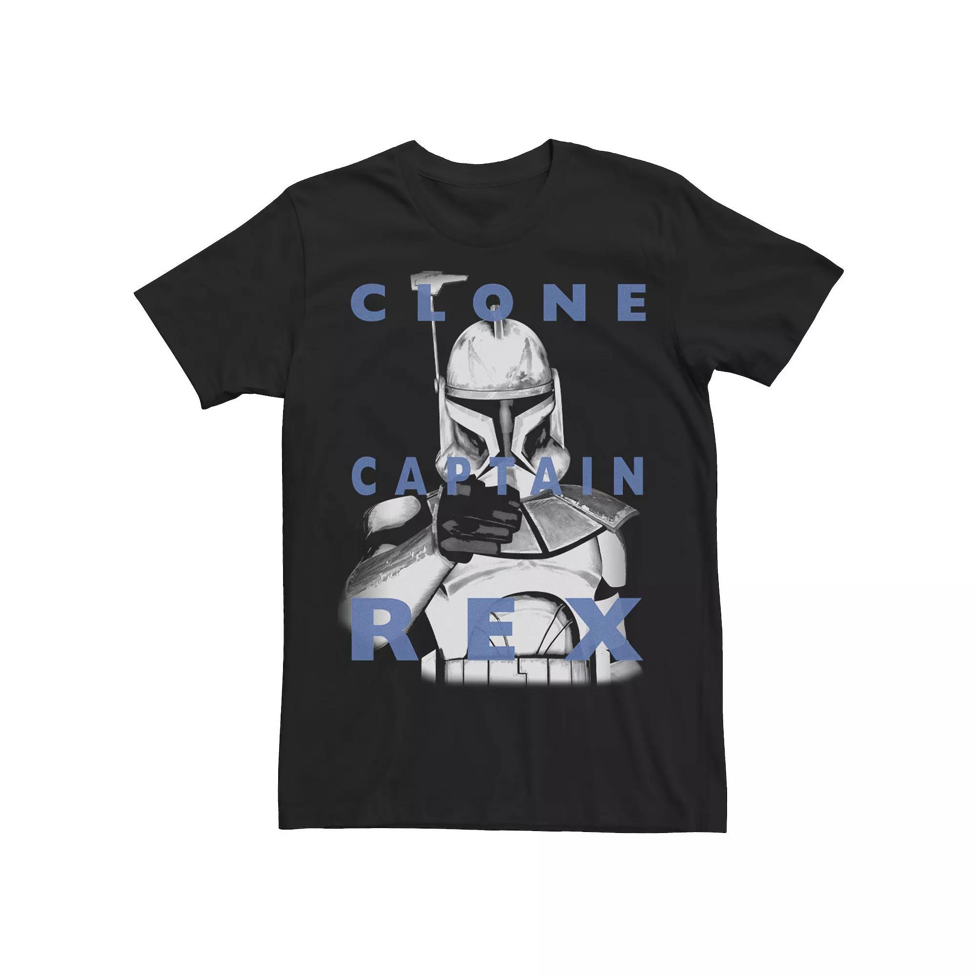 Men's Star Wars: Clone Wars Clone Captain Rex Text Overlay Tee,  Product Image