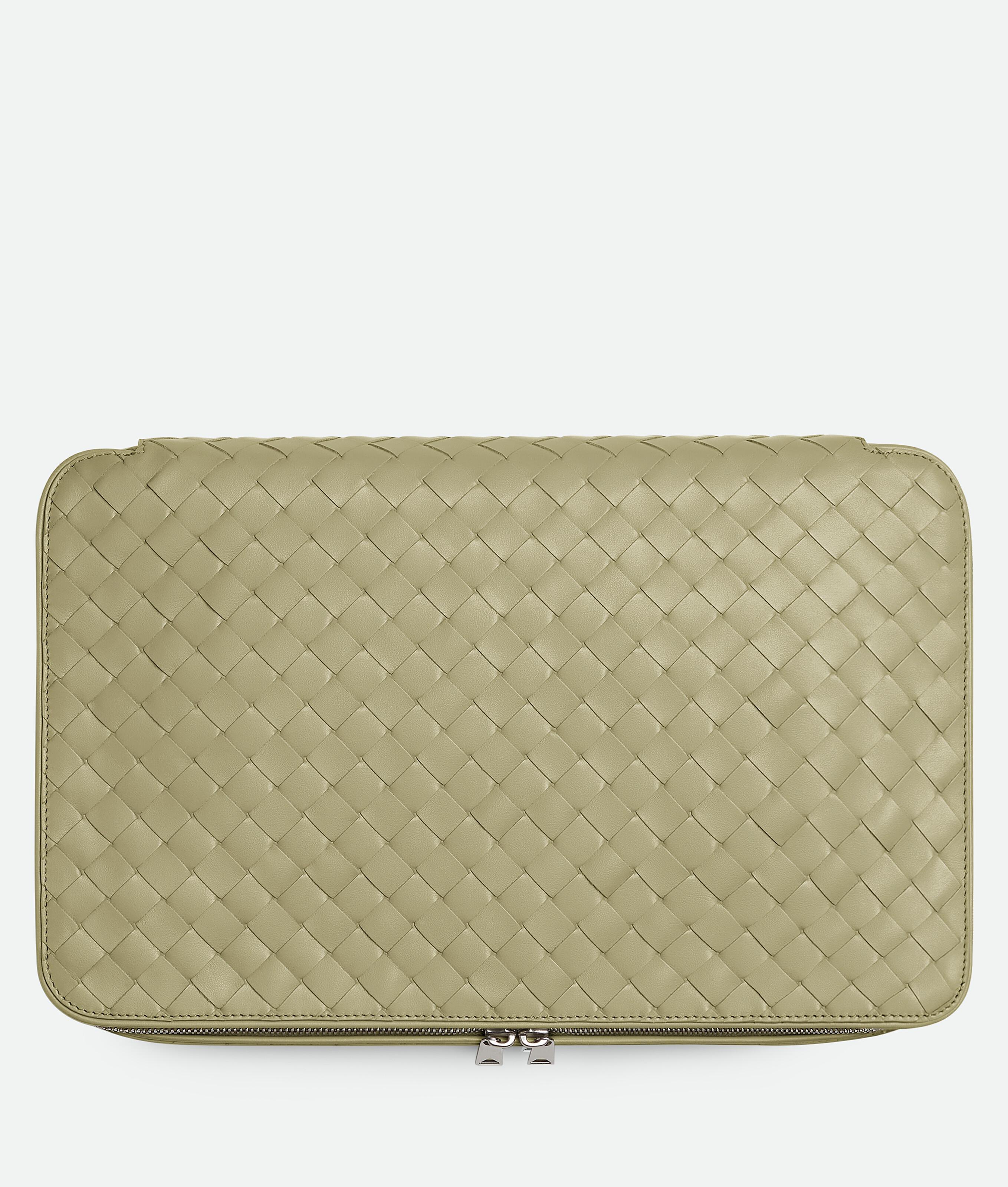 BOTTEGA VENETA Intrecciato Small Packing Cube In Travertine Product Image