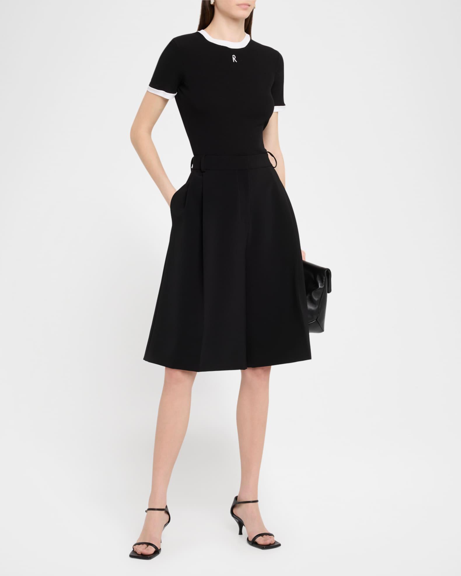 Pleated Tech Cady Wide-Leg Bermuda Shorts Product Image