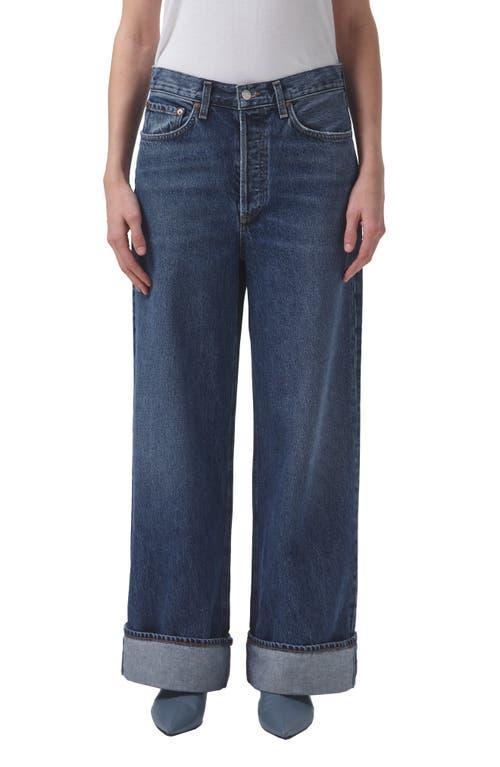 Dame Wide-Leg Cuffed Jeans Product Image