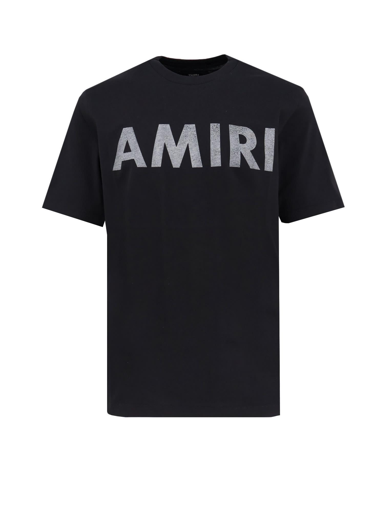 AMIRI Black Cotton T-shirt With Bold Logo Statement Product Image