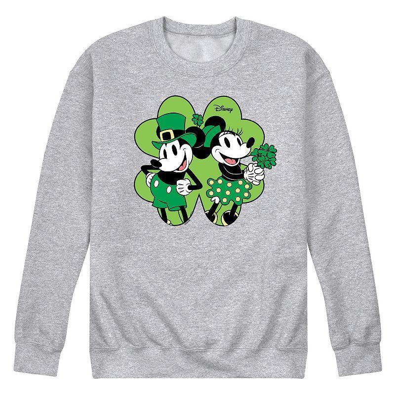 Disney's Mickey & Minnie Mouse Men's Shamrock Fleece Sweatshirt, Size: Medium, Black Product Image