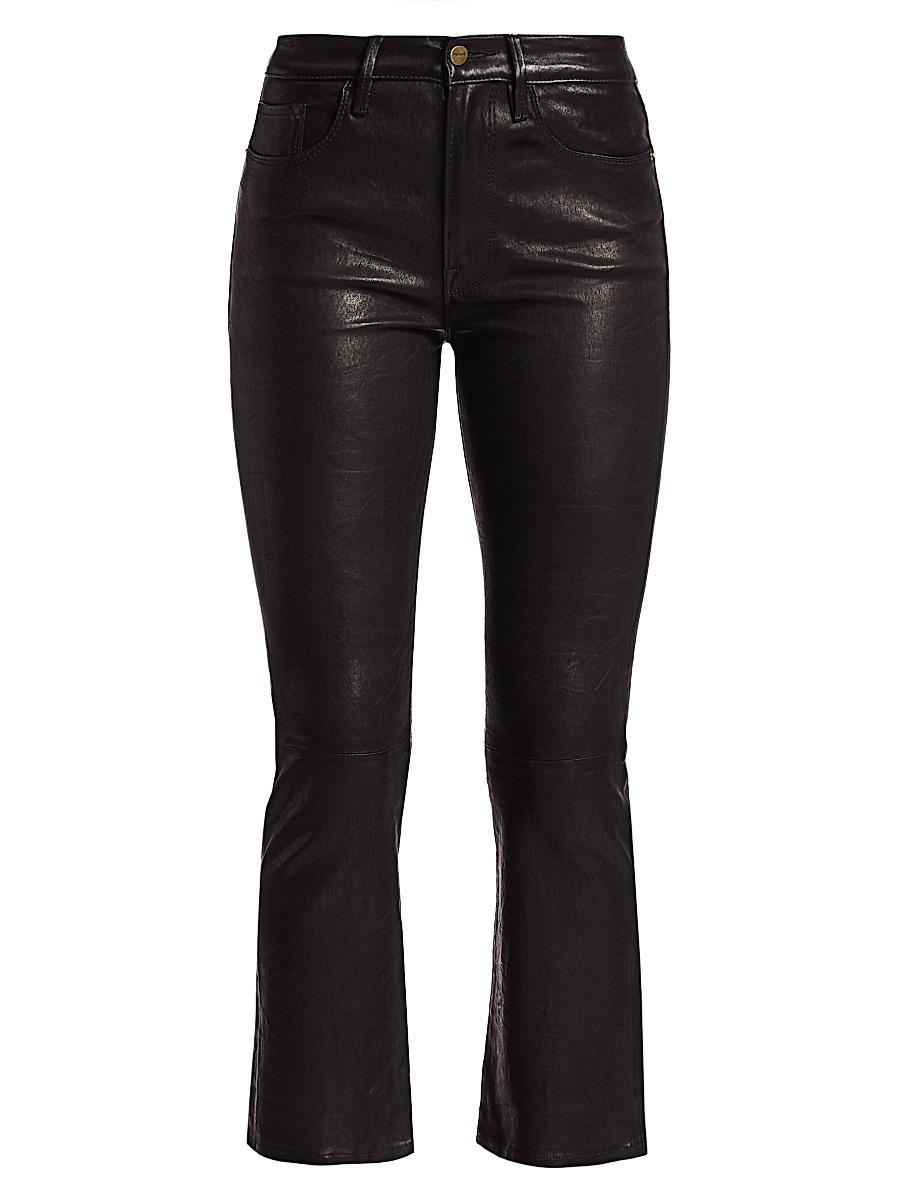 Womens Le Crop Mini Boot Leather Pants Product Image