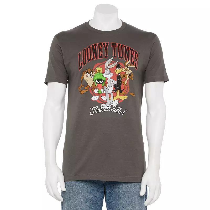Men's Looney Tunes Ground Collegiate Graphic Tee, Size: XXL, Grey Product Image