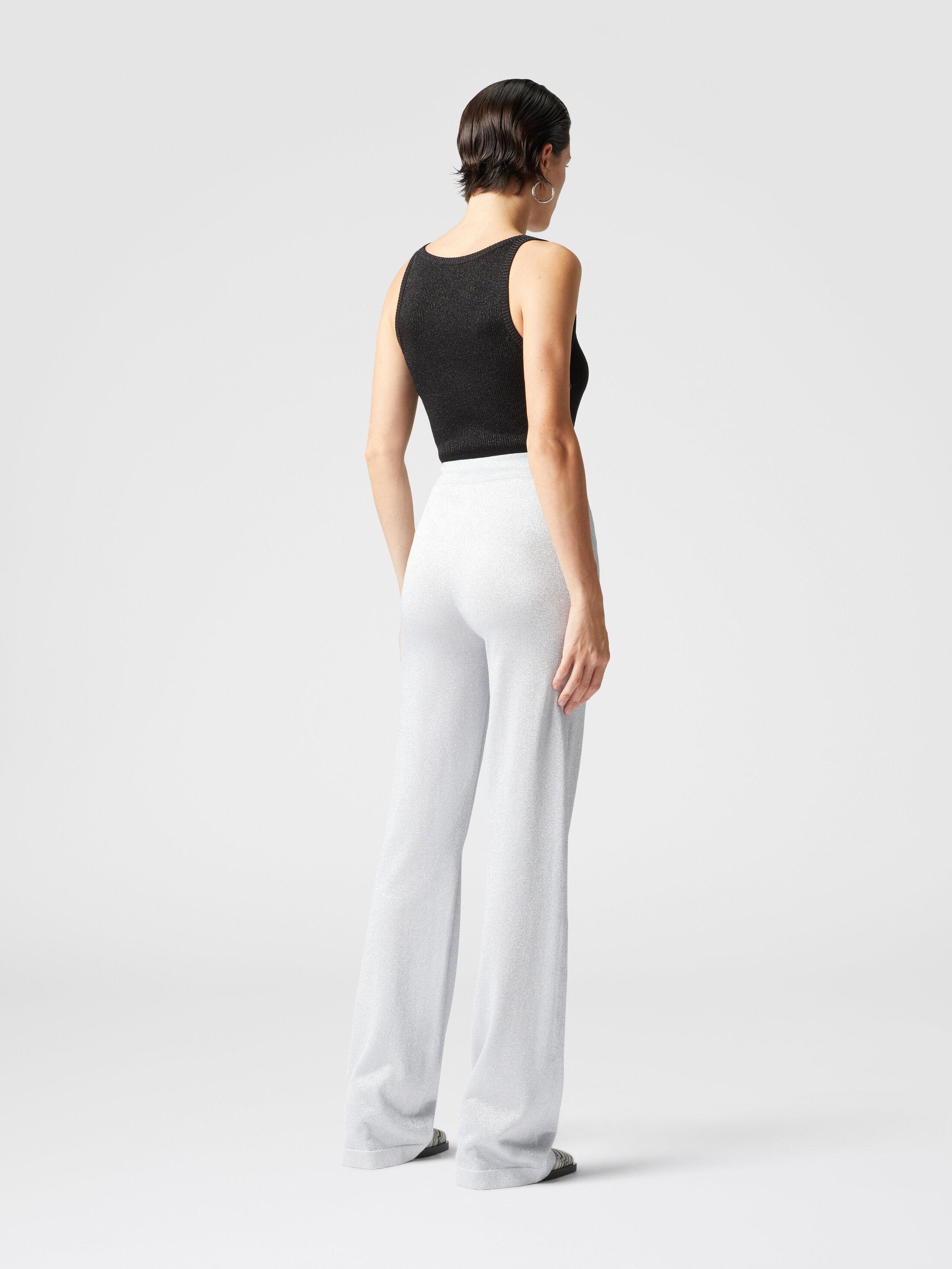 Straight trousers in lamé viscose Product Image