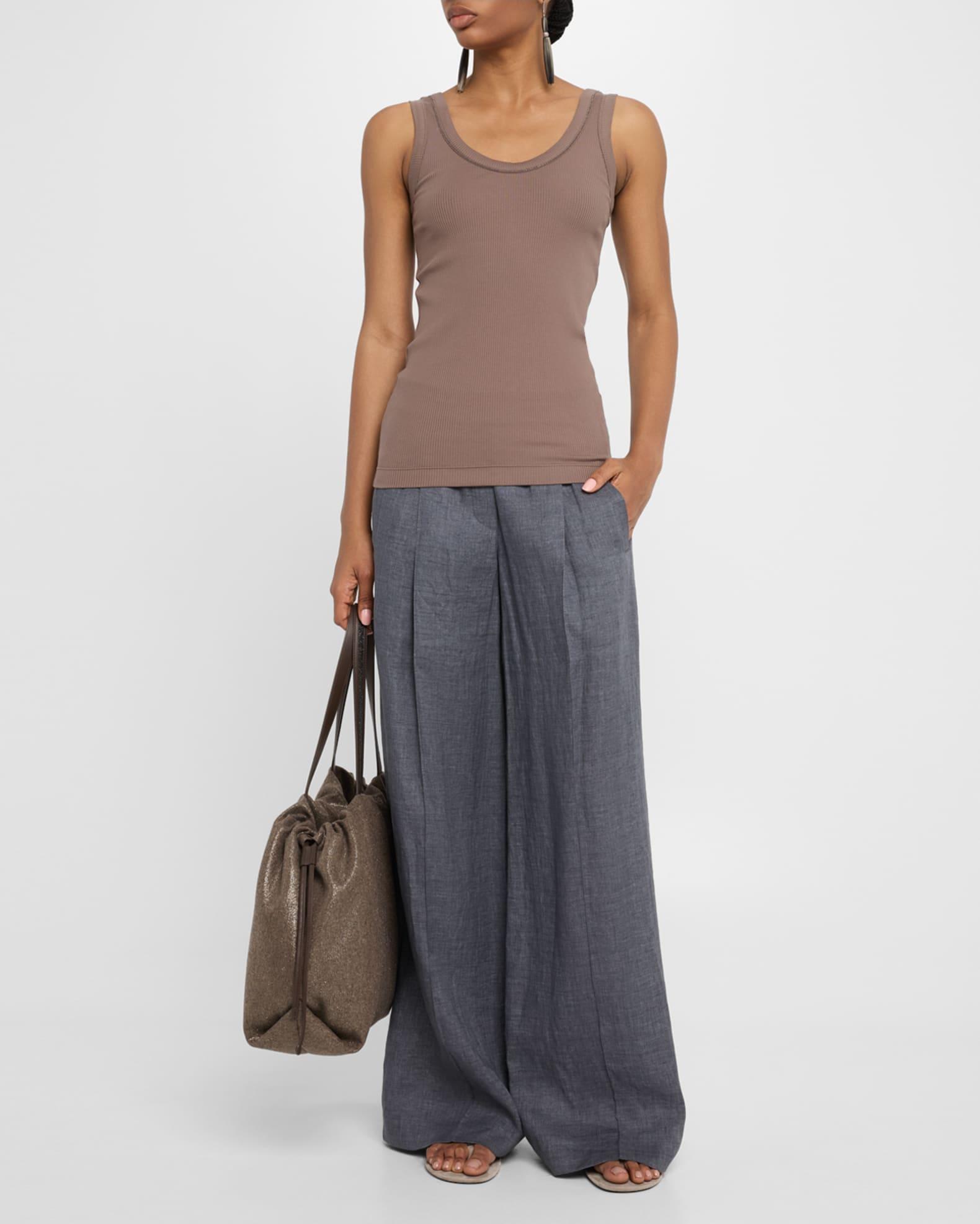 Monili Scoop-Neck Cotton Rib Tank Top Product Image