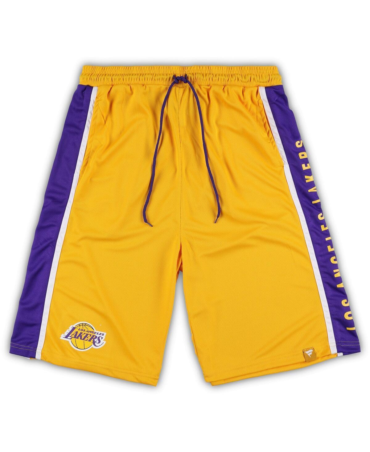 Mens Fanatics Gold Los Angeles Lakers Big and Tall Referee Iconic Mesh Shorts Product Image