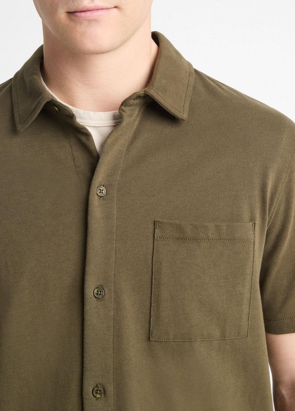 Mens Cotton Button-Front Shirt Product Image