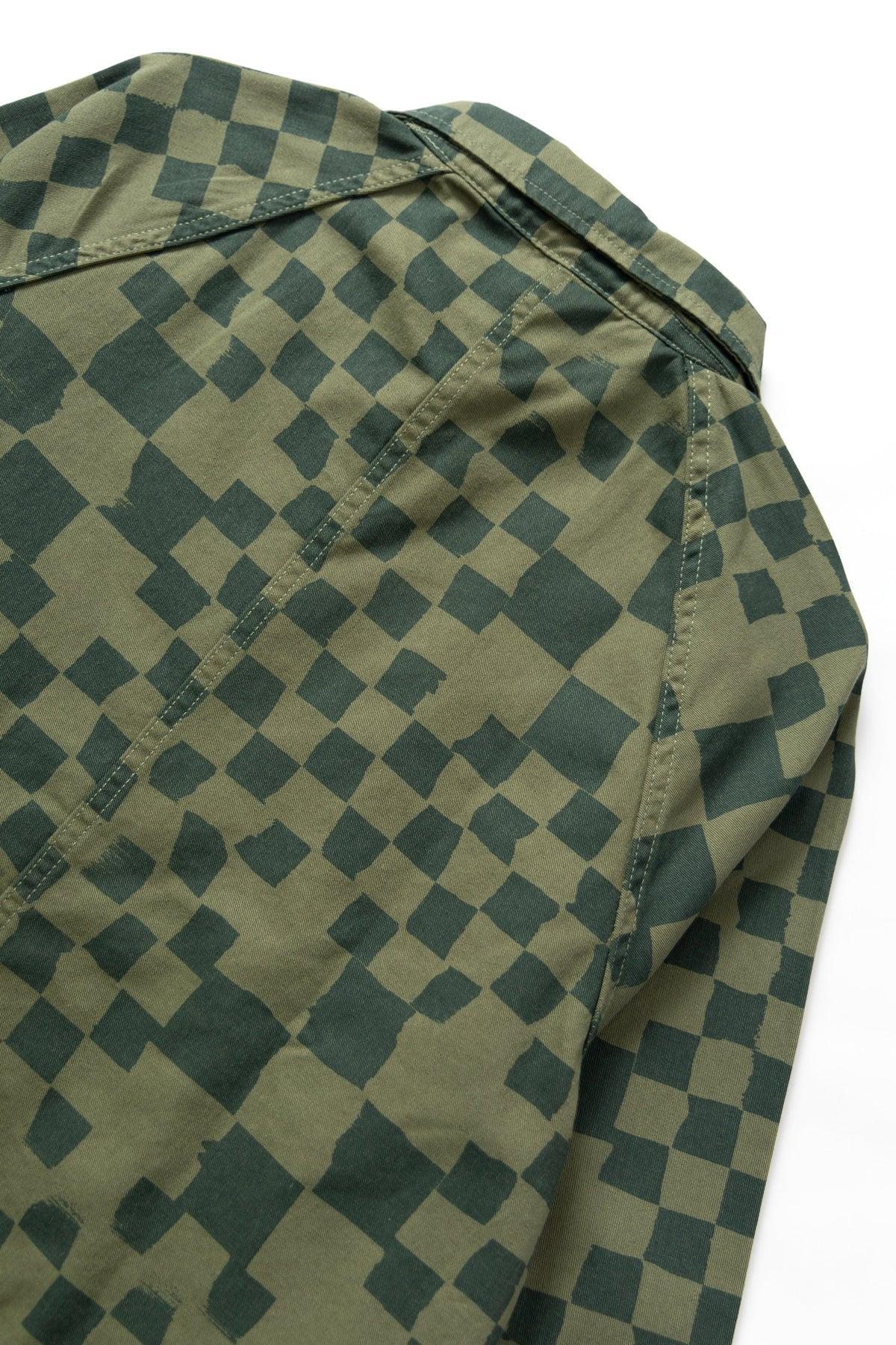 Service Works - Drill Printed Front Of House Jacket - Olive Checker Product Image