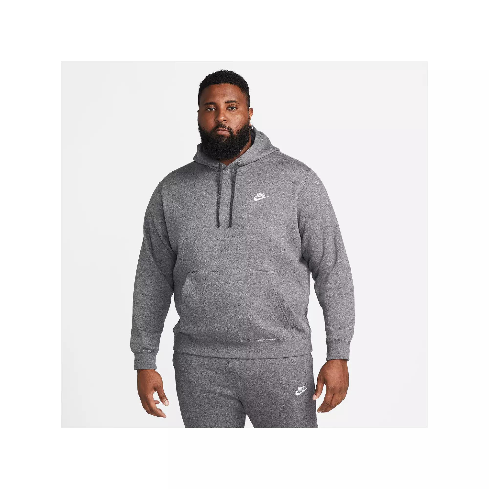 Big & Tall Nike Sportswear Club Fleece Pullover Hoodie, Men's, Size: Large Tall, Grey Heather Product Image