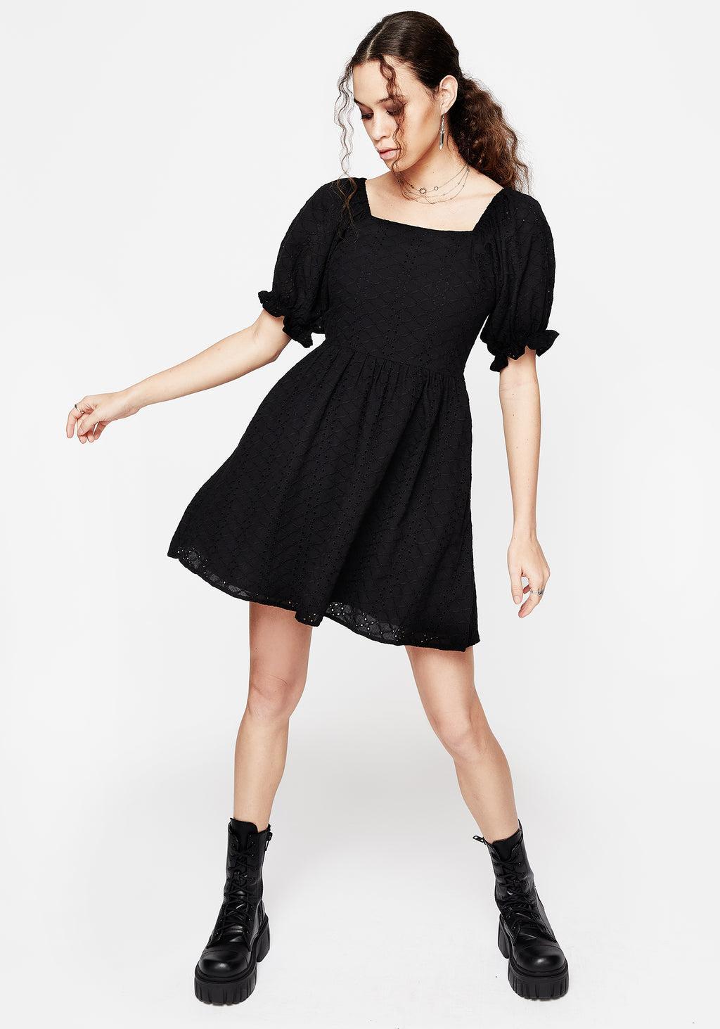 Euthymia Broderie Puff Sleeve Mini Dress Product Image