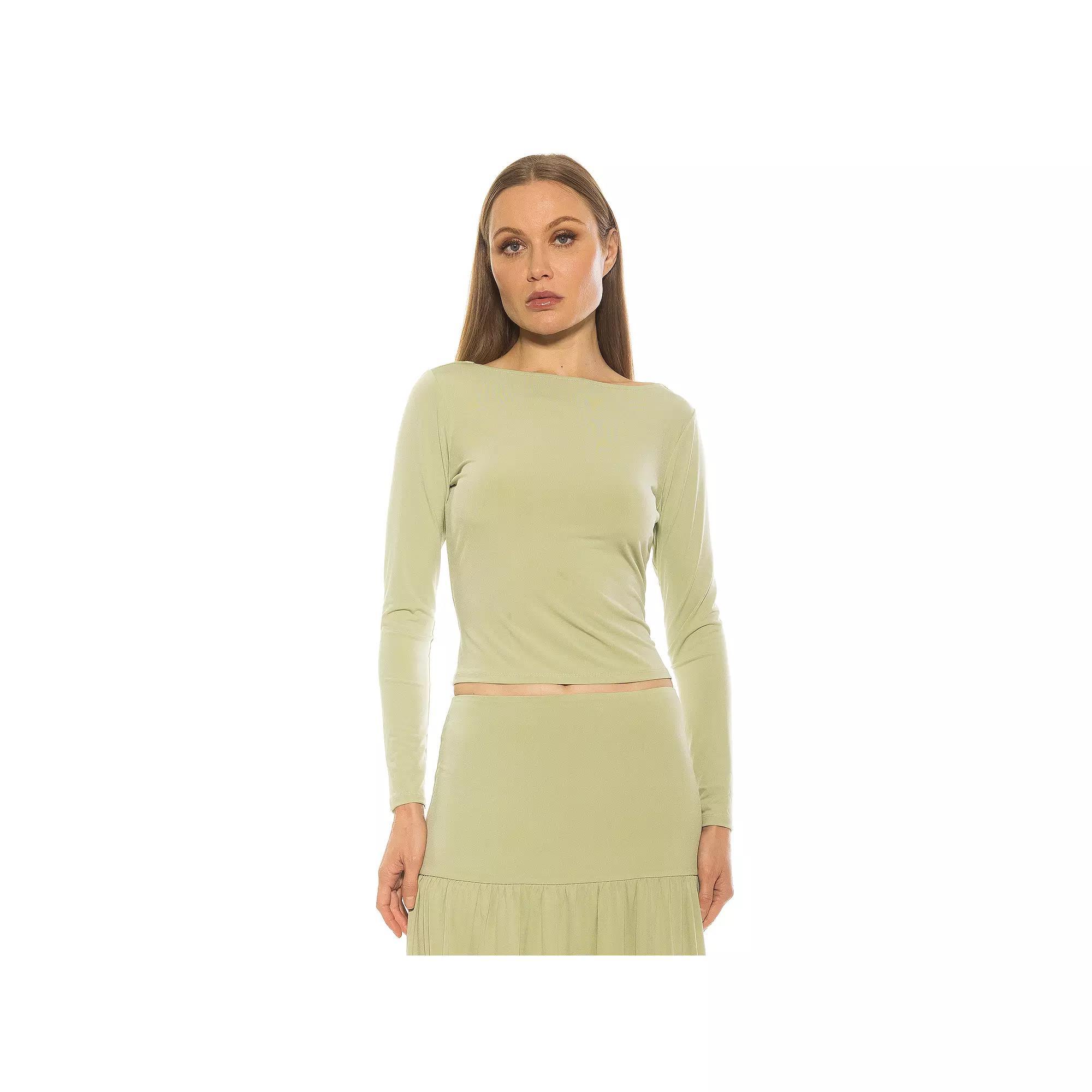 Women's ALEXIA ADMOR Dahlia Boatneck Long Sleeve Shirt,  Product Image