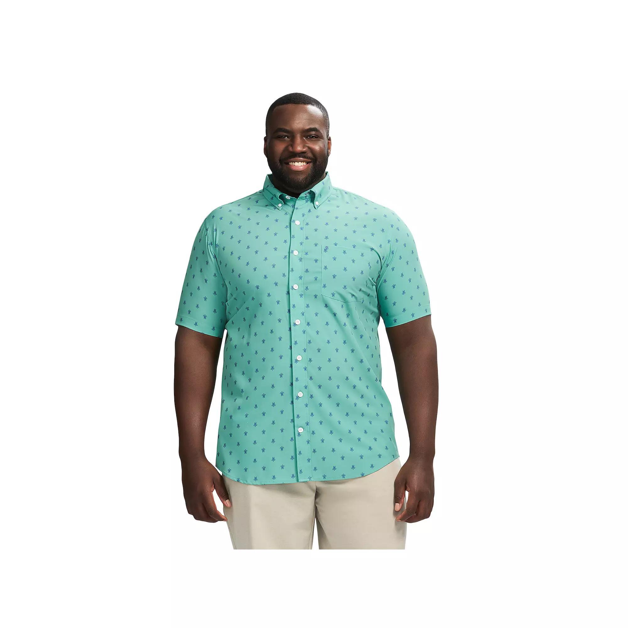 Big & Tall IZOD Breeze Short Sleeve Button-Down Shirt, Men's, Size: Large Tall, Beryl Green Product Image
