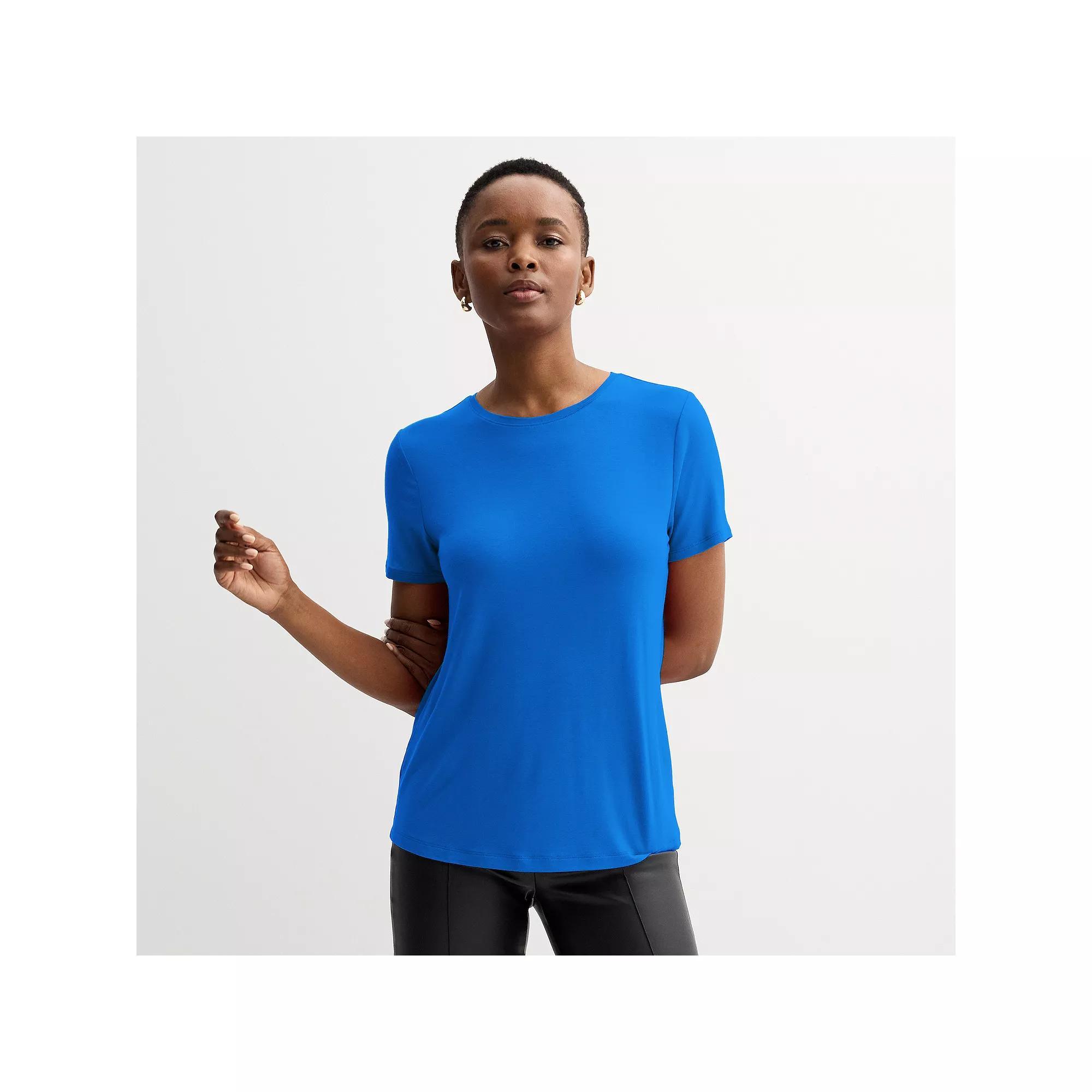 Petite Nine West Essential Crewneck Tee, Women's,  Product Image