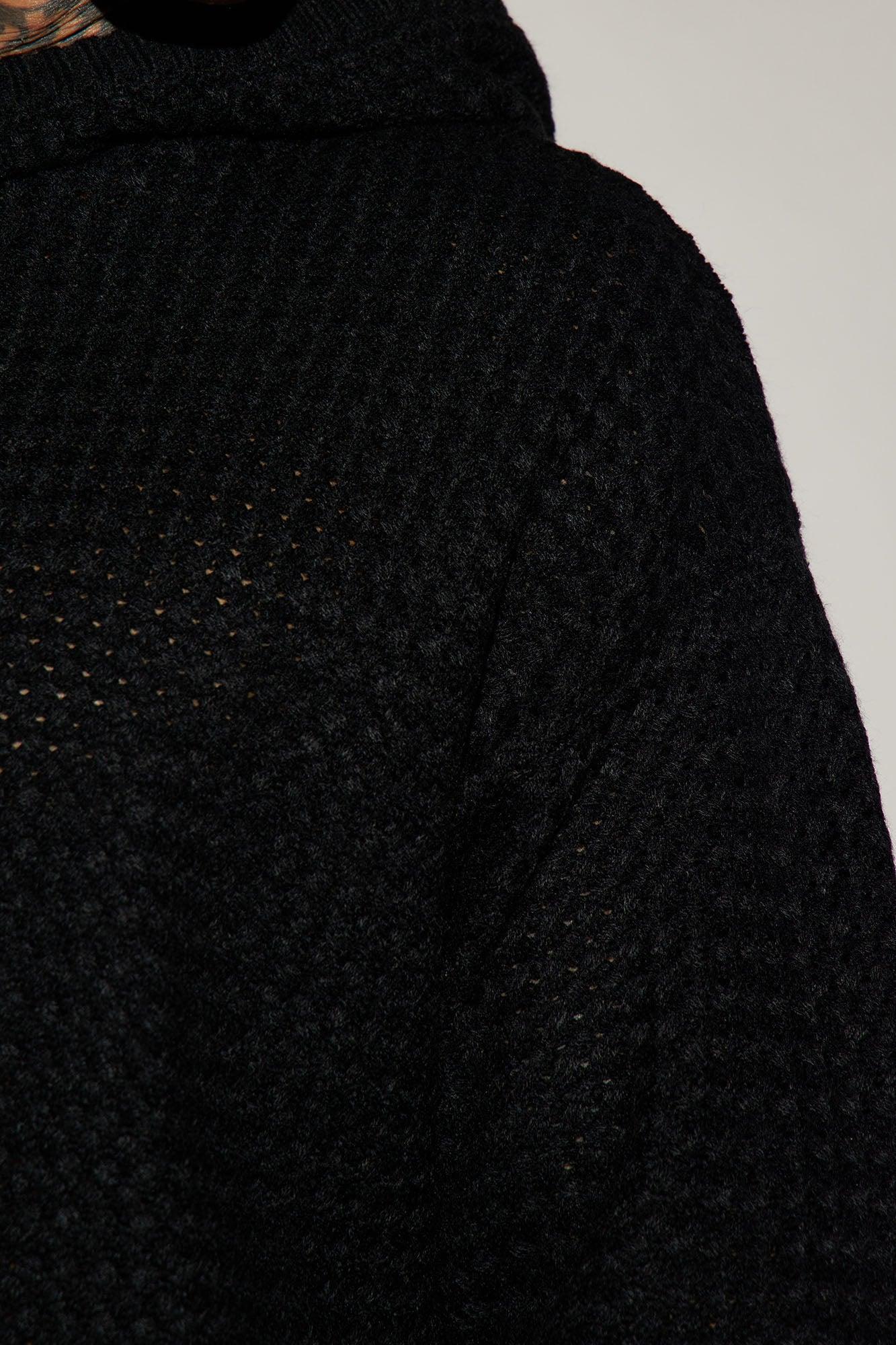 Say Less Cableknit Hooded Sweater - Black Product Image