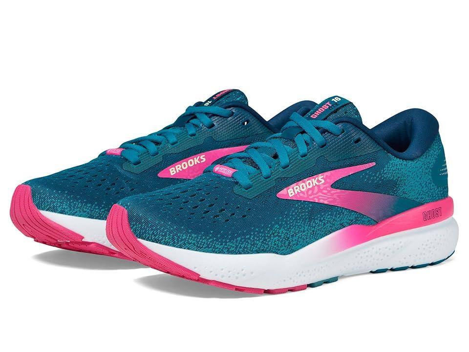 Brooks Ghost 16 GTX (Moroccan Blue/Pink/Yellow) Women's Running Shoes Product Image