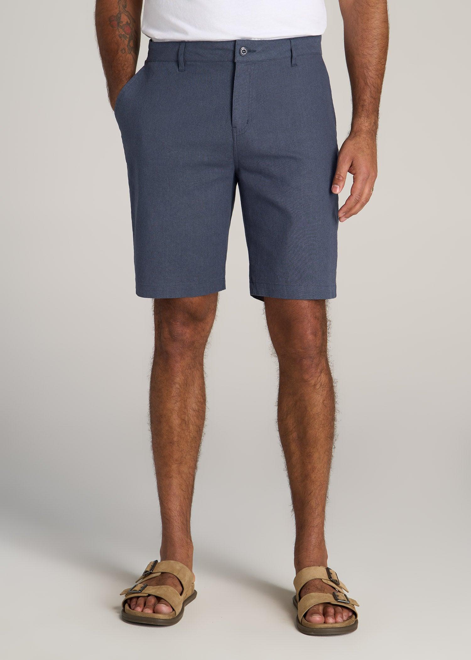 Linen Shorts For Tall Men in Burnt Orange Product Image