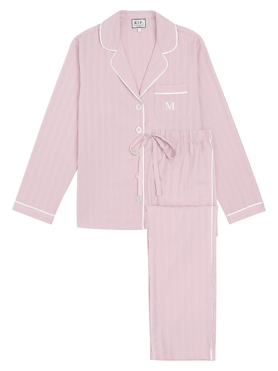 Womens Monogrammed Premium Cotton Collection Pajama Set Product Image