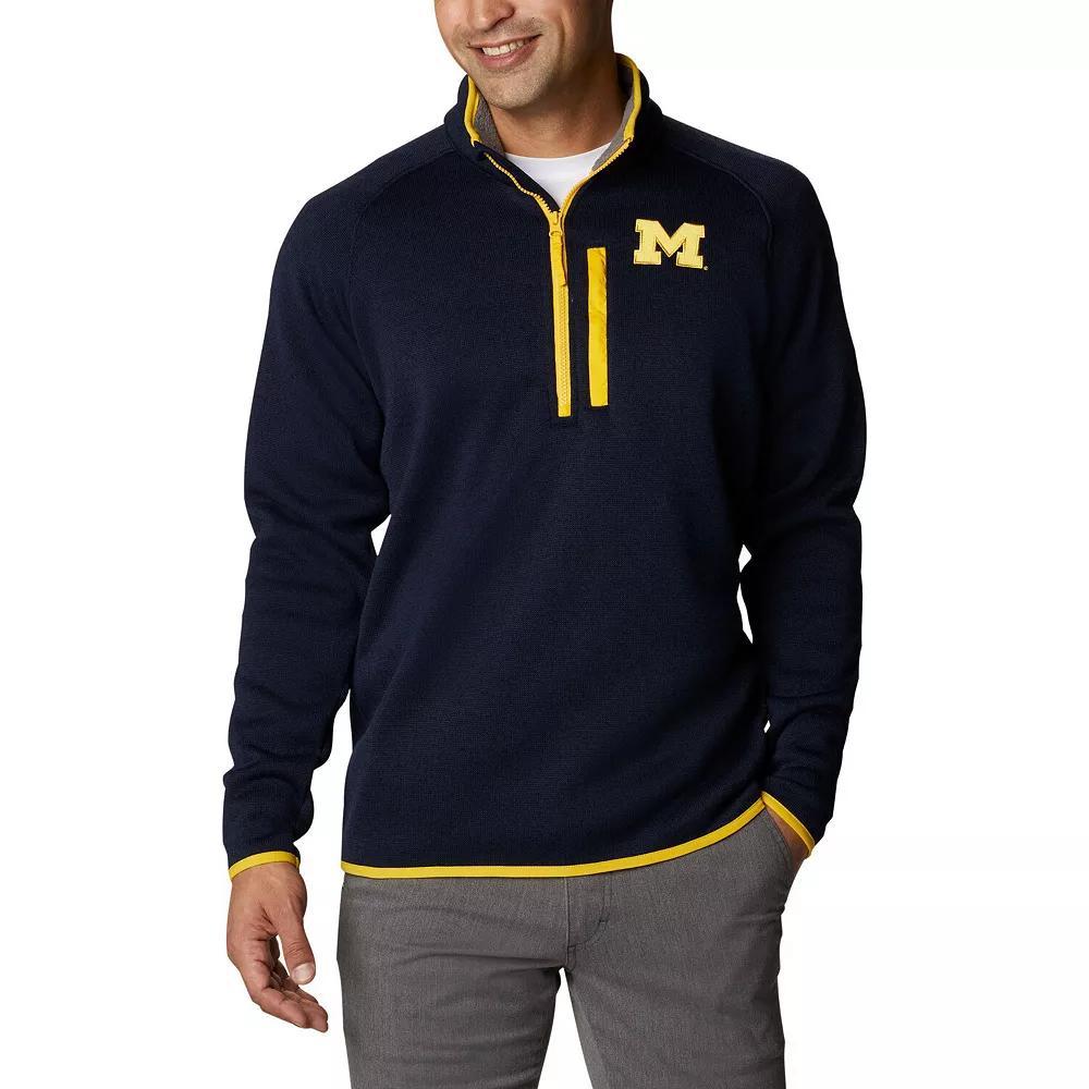 Men's Columbia Navy Michigan Wolverines Canyon Point Omni-Shield Raglan Half-Zip Pullover Top, Size: Large, Blue Product Image