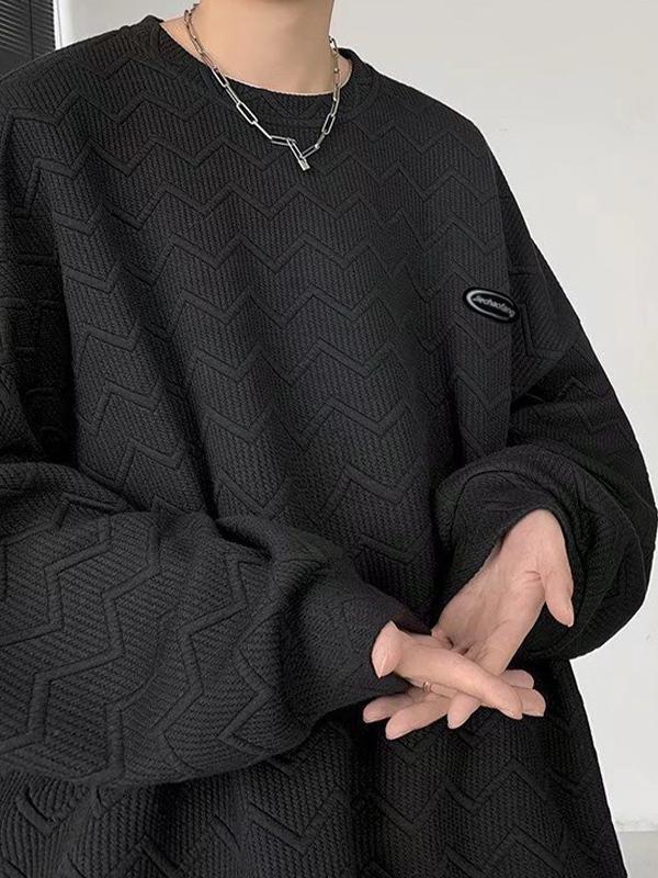 Men's Chevron Textured Pullover Sweatshirt Product Image