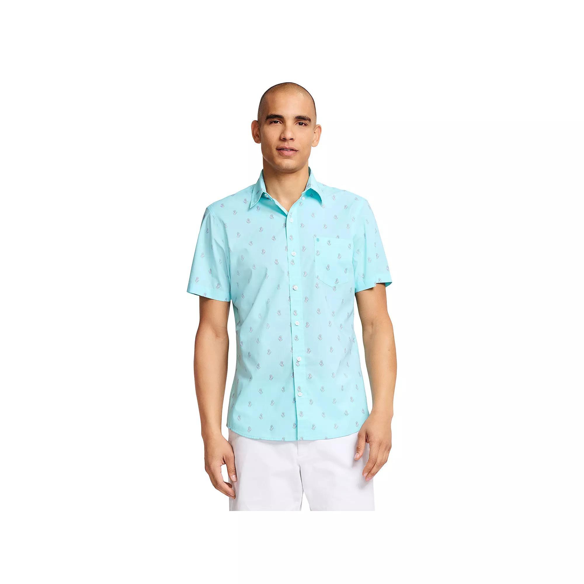 Men's IZOD Classic Breeze Printed Short Sleeve Button-Down Shirt, Size: Small, Margaritas Product Image